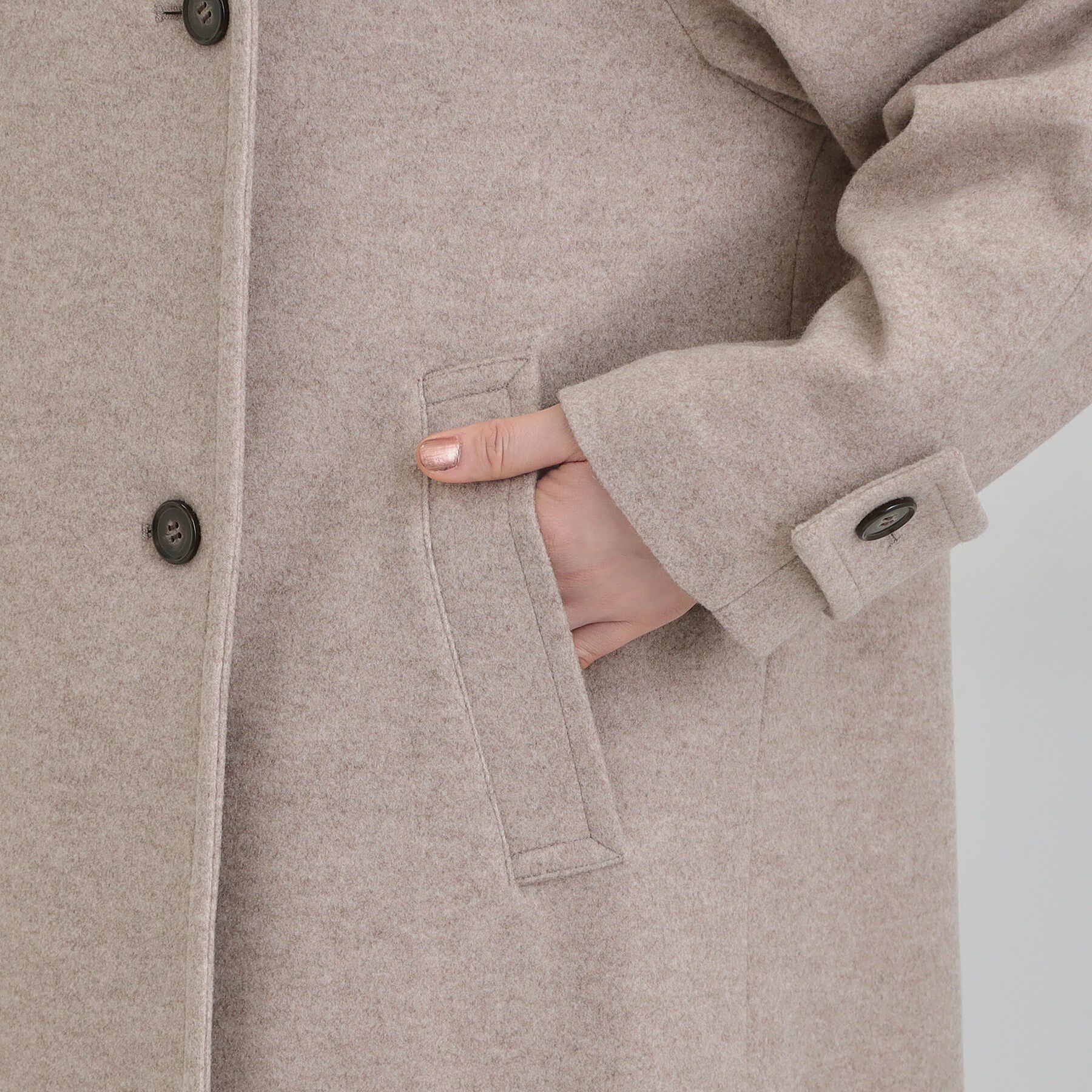 SHOO･LA･RUE「【S-LL】大人のきれいめスタイルに ウール調スタンドロングコート」|その他|