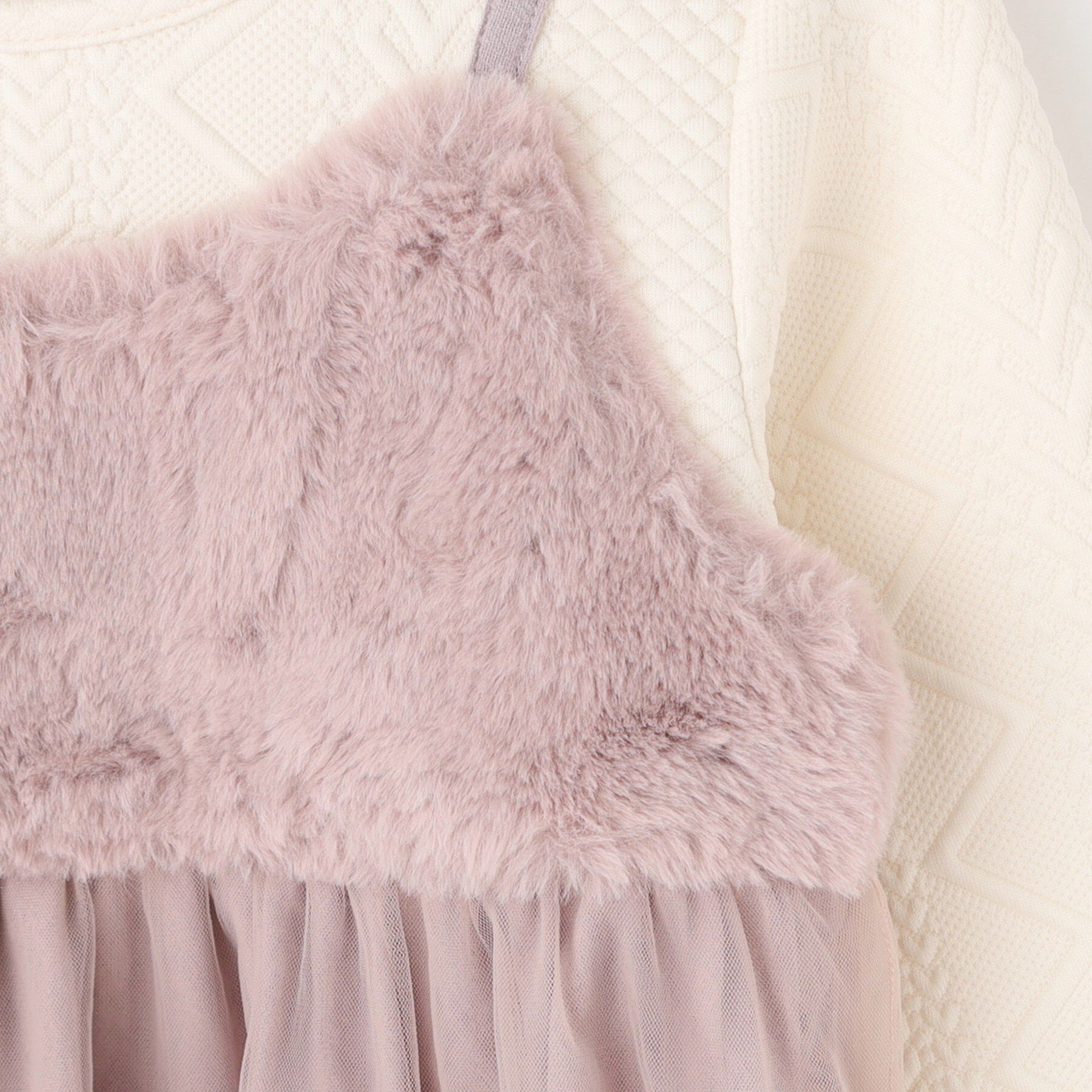 SHOO･LA･RUE「【100-150cm】ファーチュールドッキングキャミワンピ」|ワンピース|