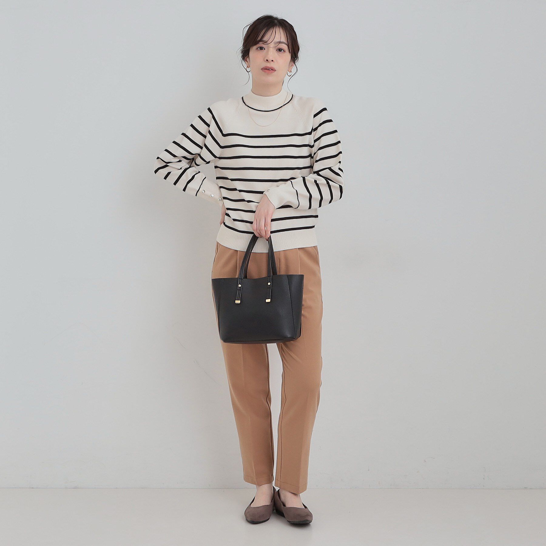 SHOO･LA･RUE「【軽量】ハンドル金具配色トートバッグ」|トートバッグ|