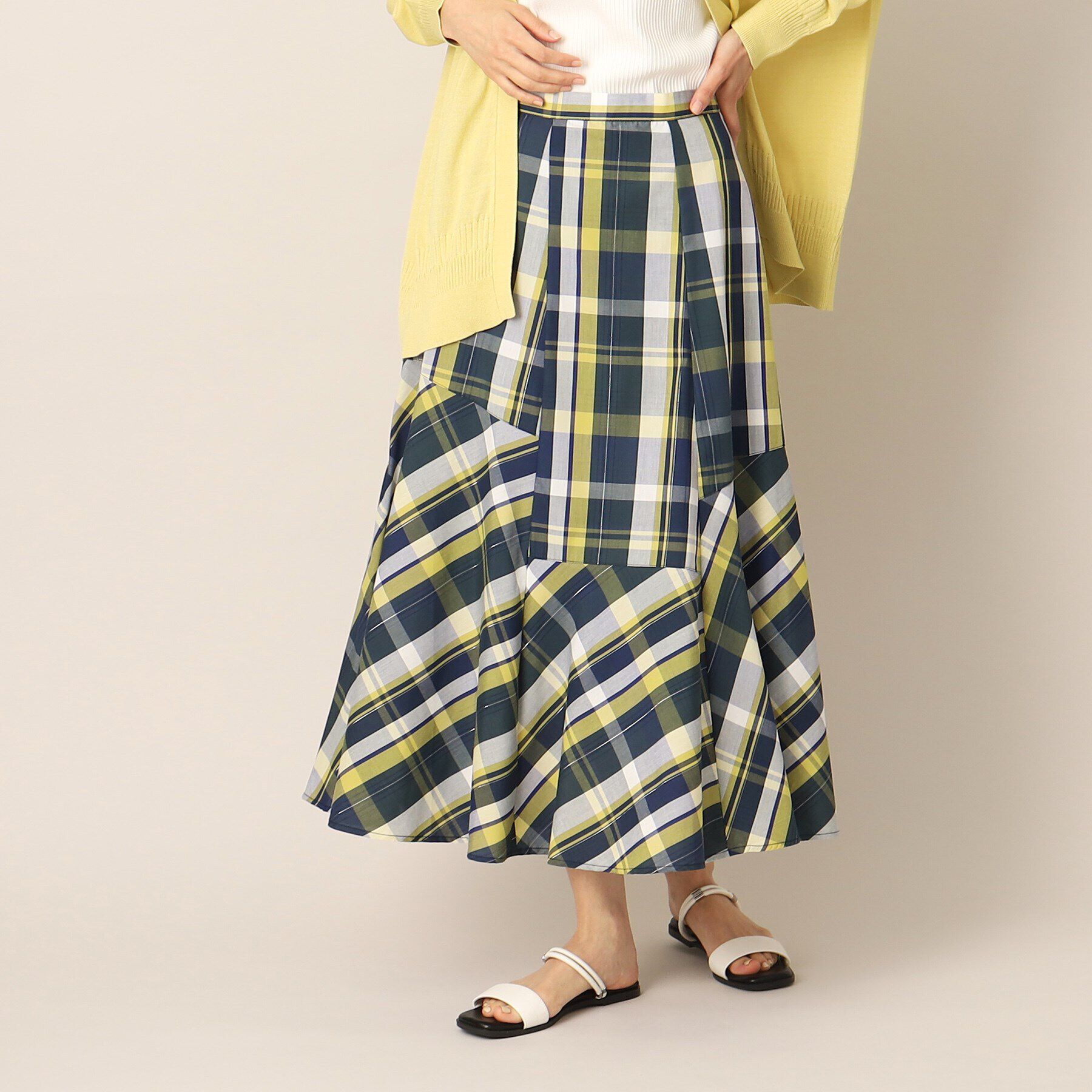 Dessin「【洗える】ラメチェック切替マーメイドスカート」|スカート|ﾈｲﾋﾞｰ(294)