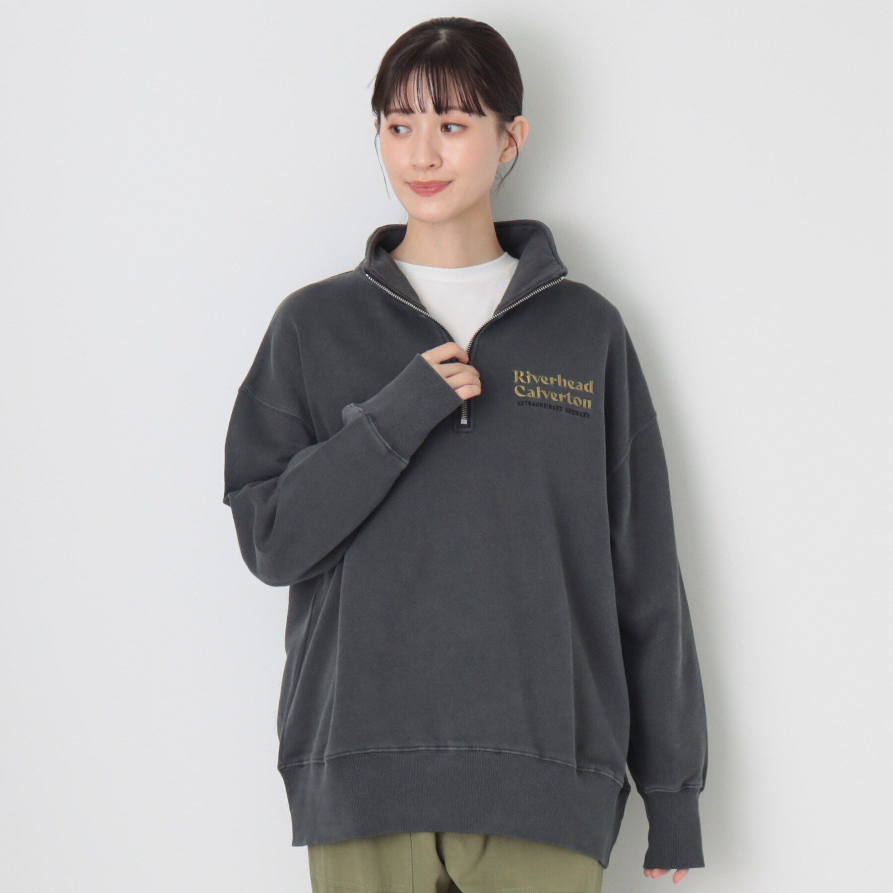 Dessin「【ユニセックス・洗える】ハーフジップスウェット」|パーカー|