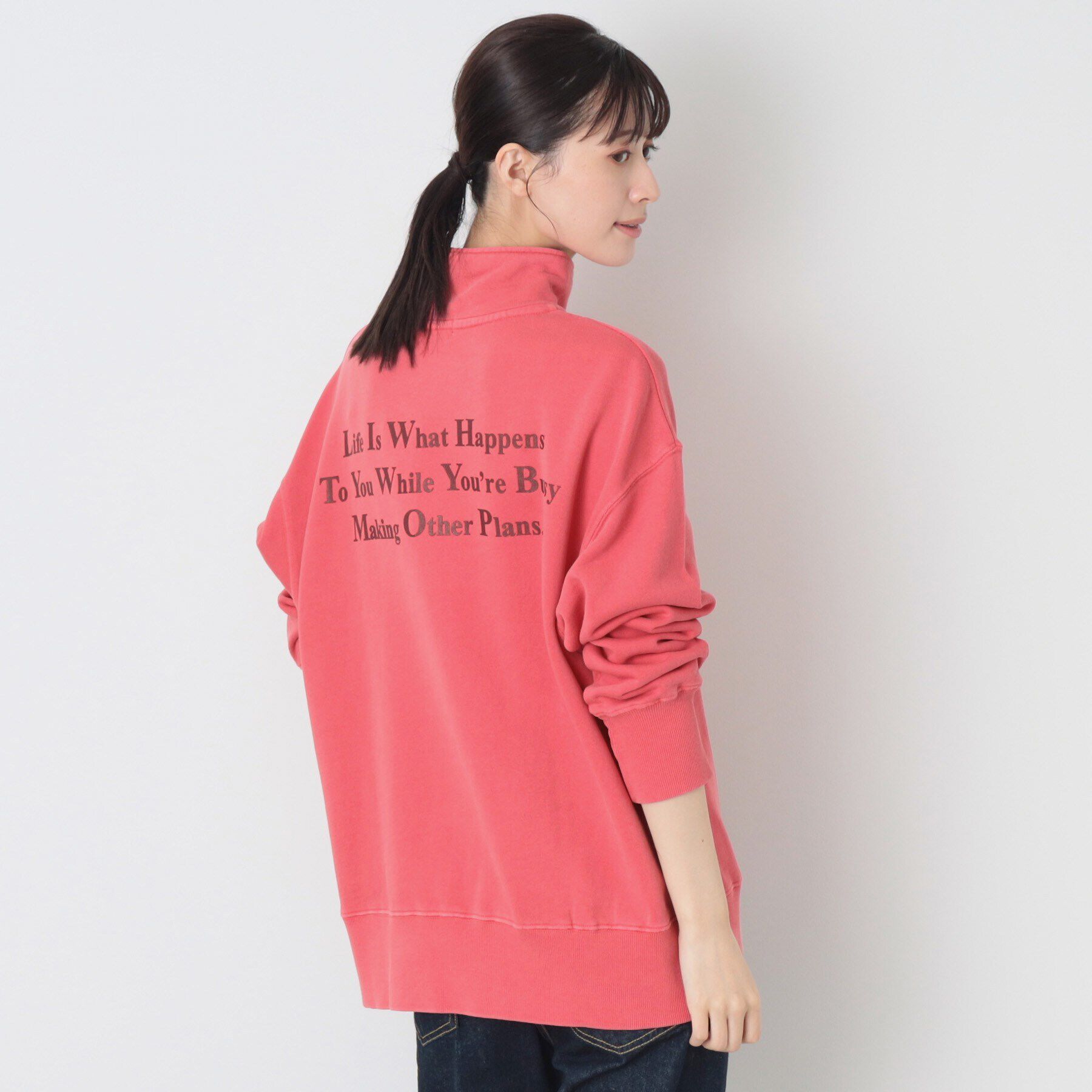 Dessin「【ユニセックス・洗える】ハーフジップスウェット」|パーカー|ピンク(074)