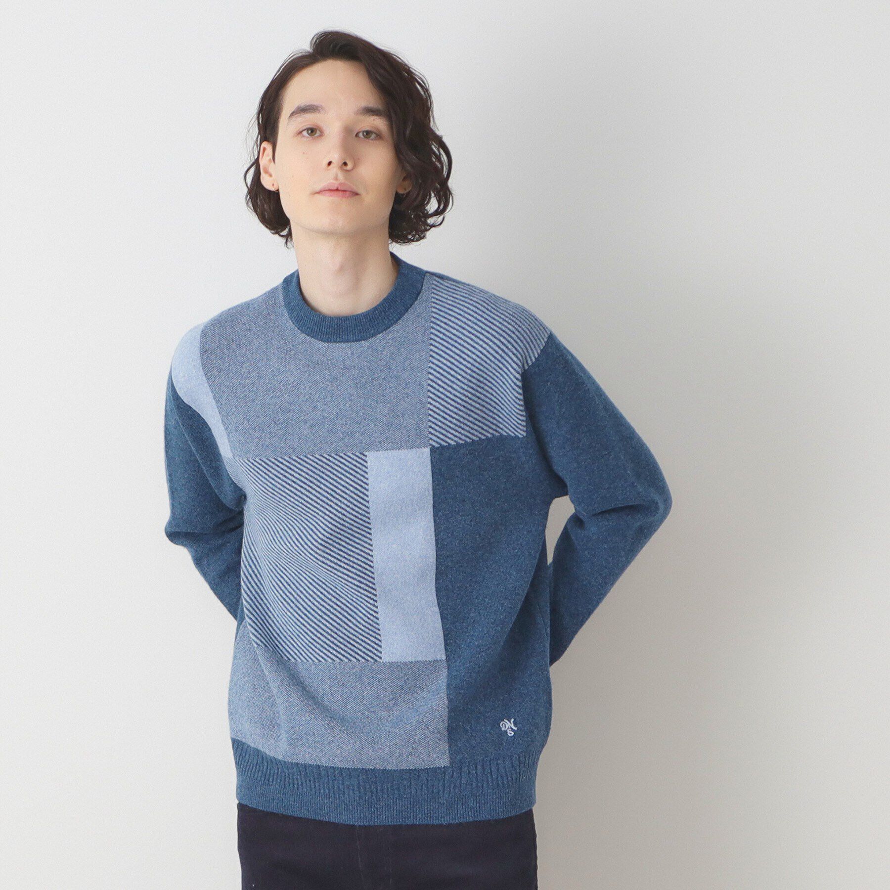 Dessin「ブロッキングジャカードニット」|ニット・セーター|ﾌﾞﾙｰ(092)