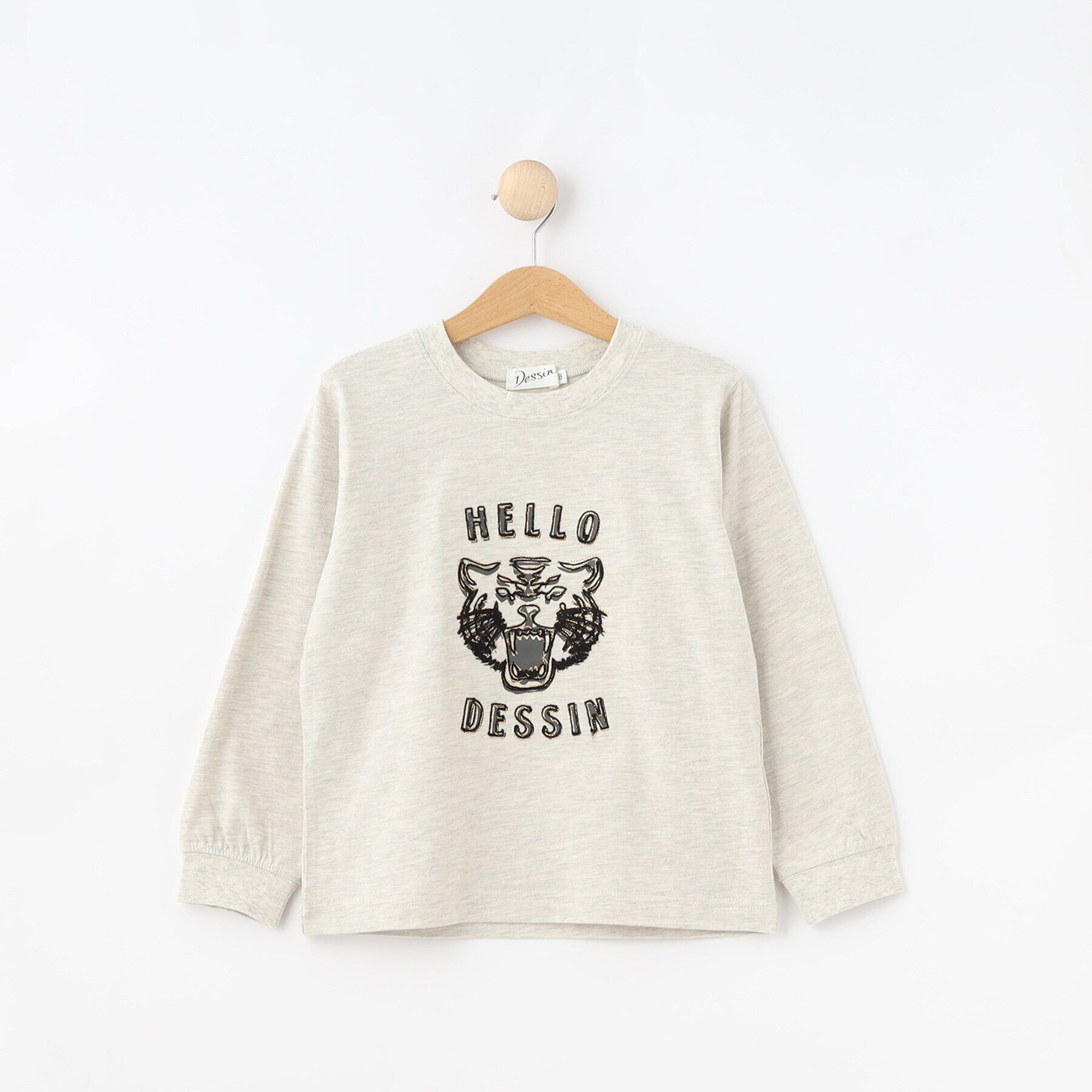 Dessin「【リンクコーデ】タイガーロングスリーブTシャツ」|Tシャツ・カットソー|グレージュ(050)