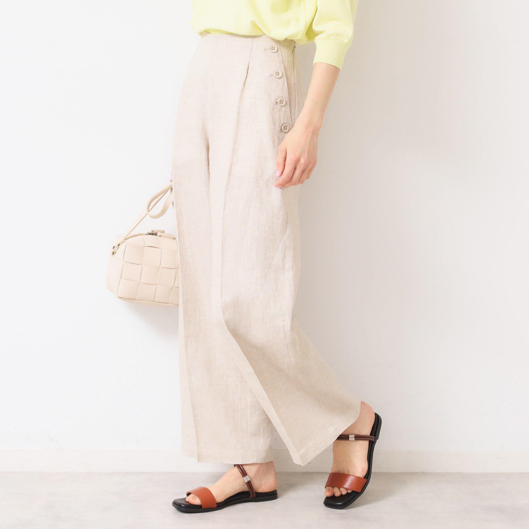 Dessin「【セットアップ可能・洗える】タック入り麻マリンパンツ」|その他|