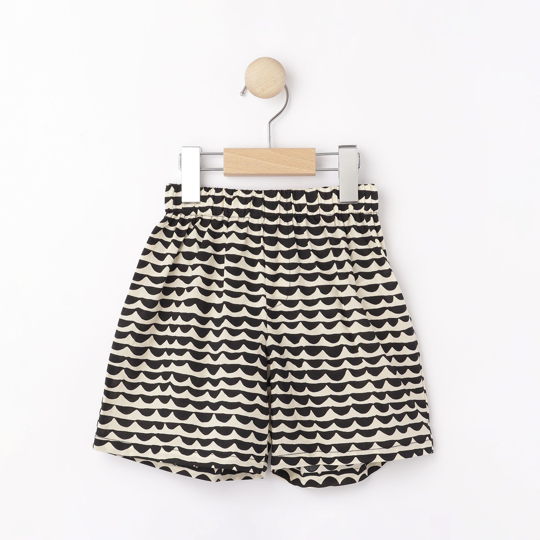 Dessin「【リンクコーデ・ウエストゴム】ウエーブプリントコットンパンツ」|キュロット|ブラック(519)