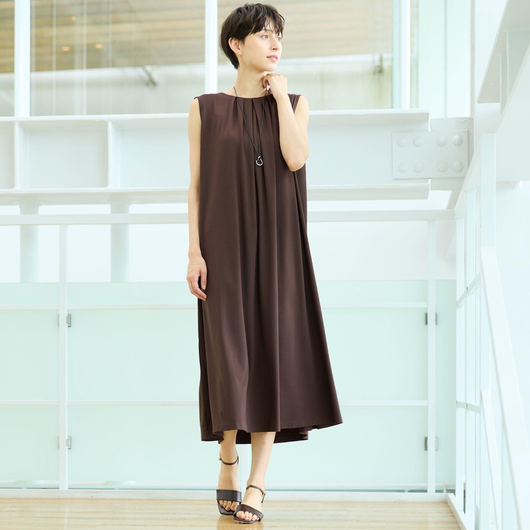 Dessin「【接触冷感】スムースポンチワンピース」|ワンピース|