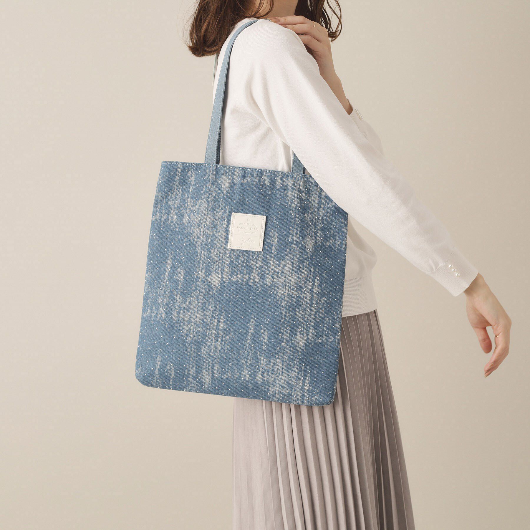ITS&rsquo;DEMO「【A4対応】ストーンデニムトート」|トートバッグ|ブルー(192)