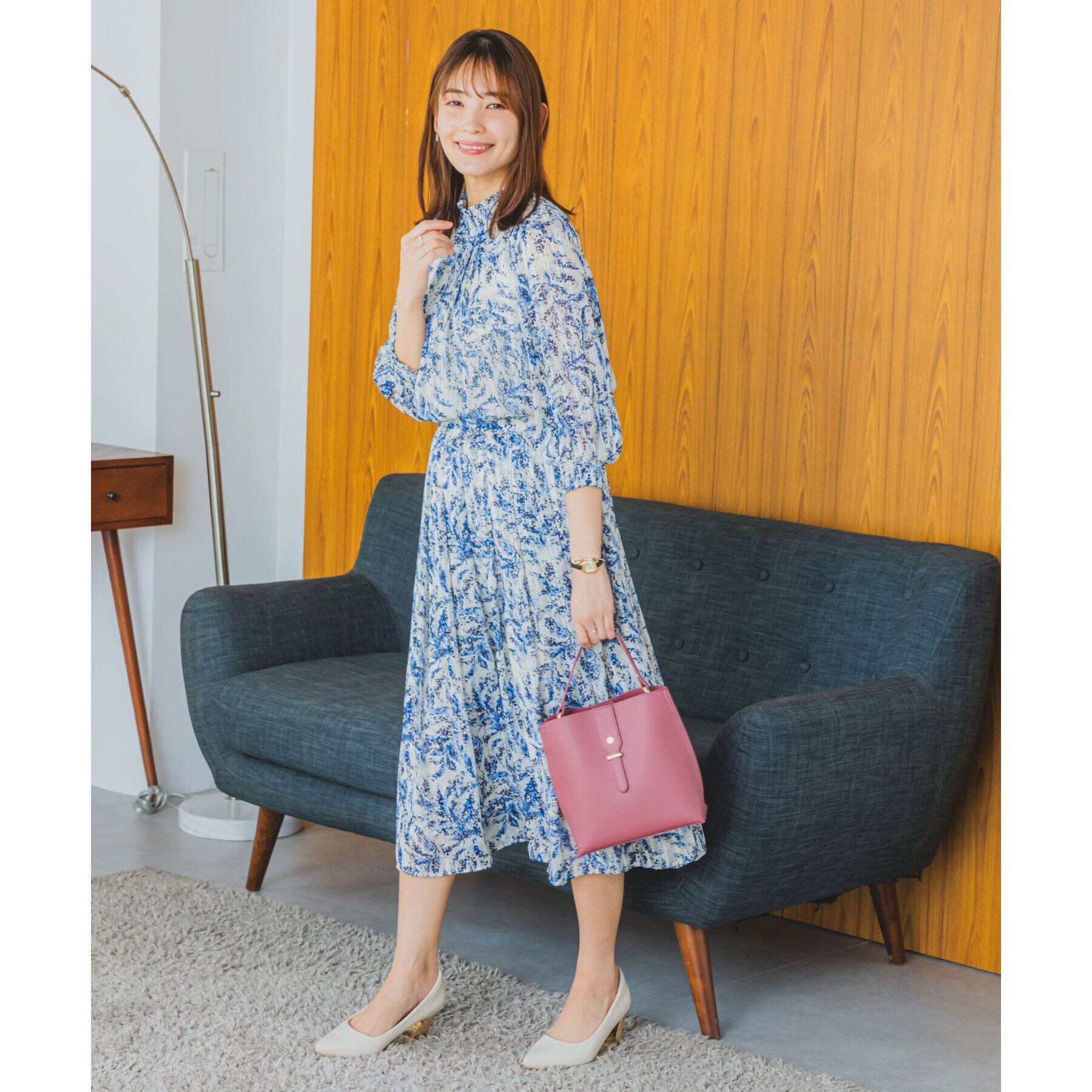 ITS&rsquo;DEMO「【ウエストゴム／手洗い可／セットアップ可】ラメストライプ花柄スカート」|スカート|