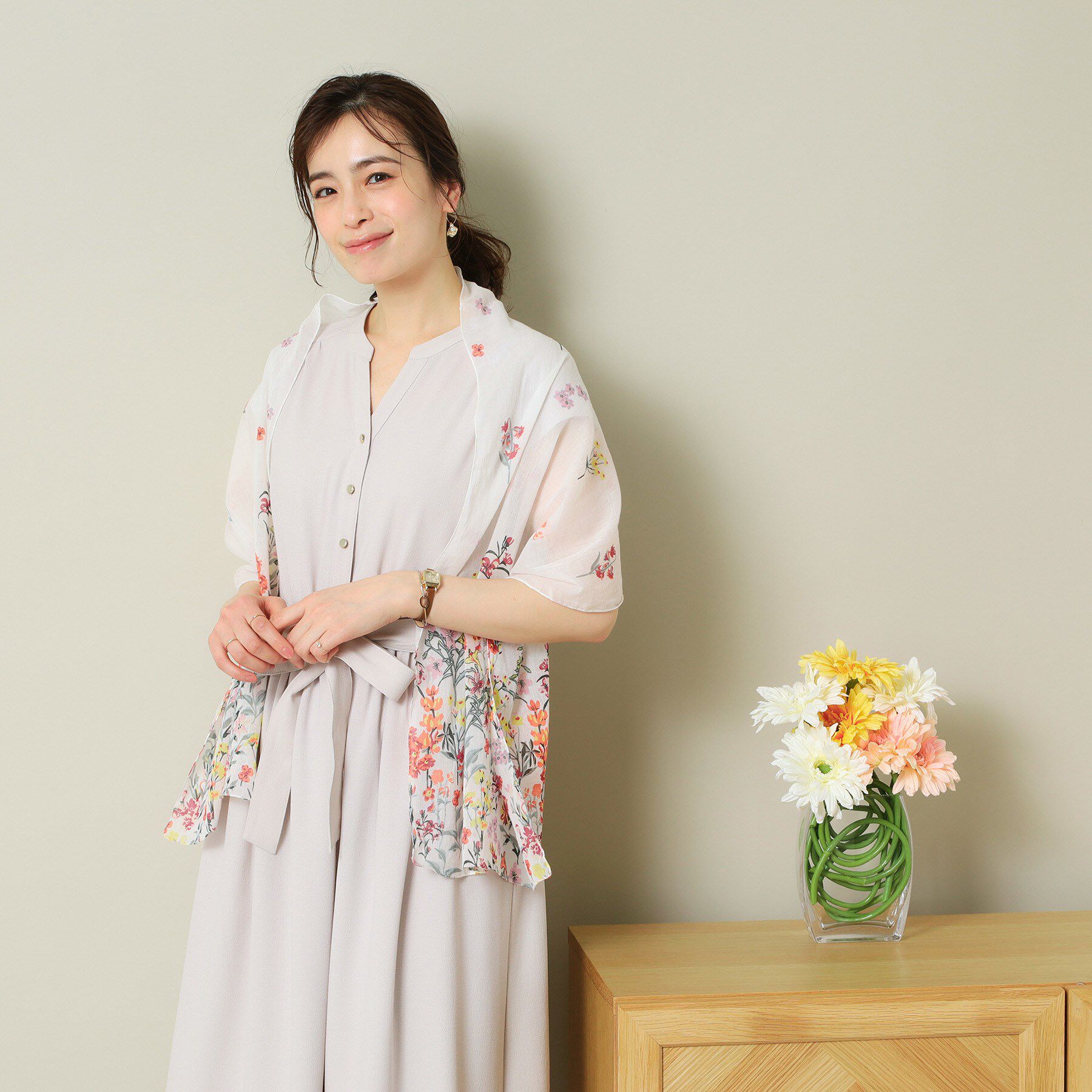 ITS&rsquo;DEMO「【洗濯可】フラワーコットンストール」|ストール|