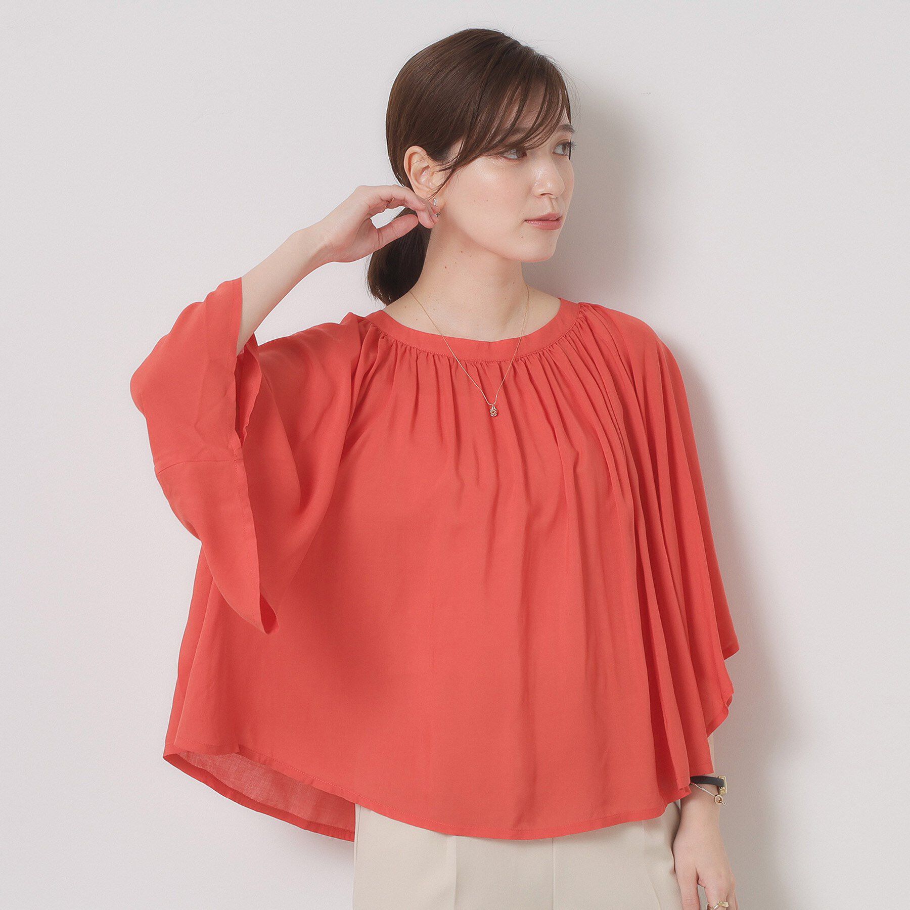 ITS&rsquo;DEMO「【手洗い可】フレア袖ブラウス」|シャツ・ブラウス|