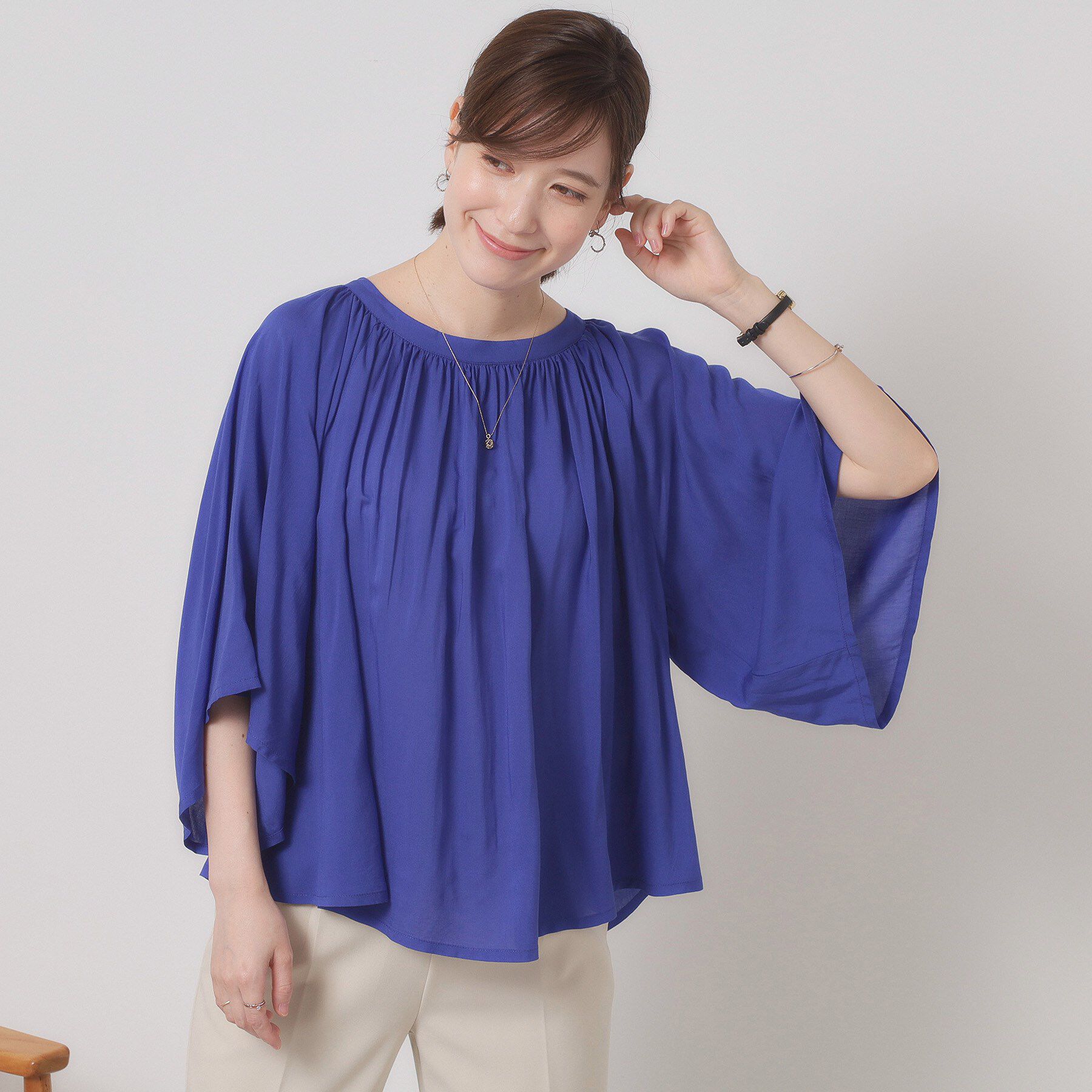 ITS&rsquo;DEMO「【手洗い可】フレア袖ブラウス」|シャツ・ブラウス|