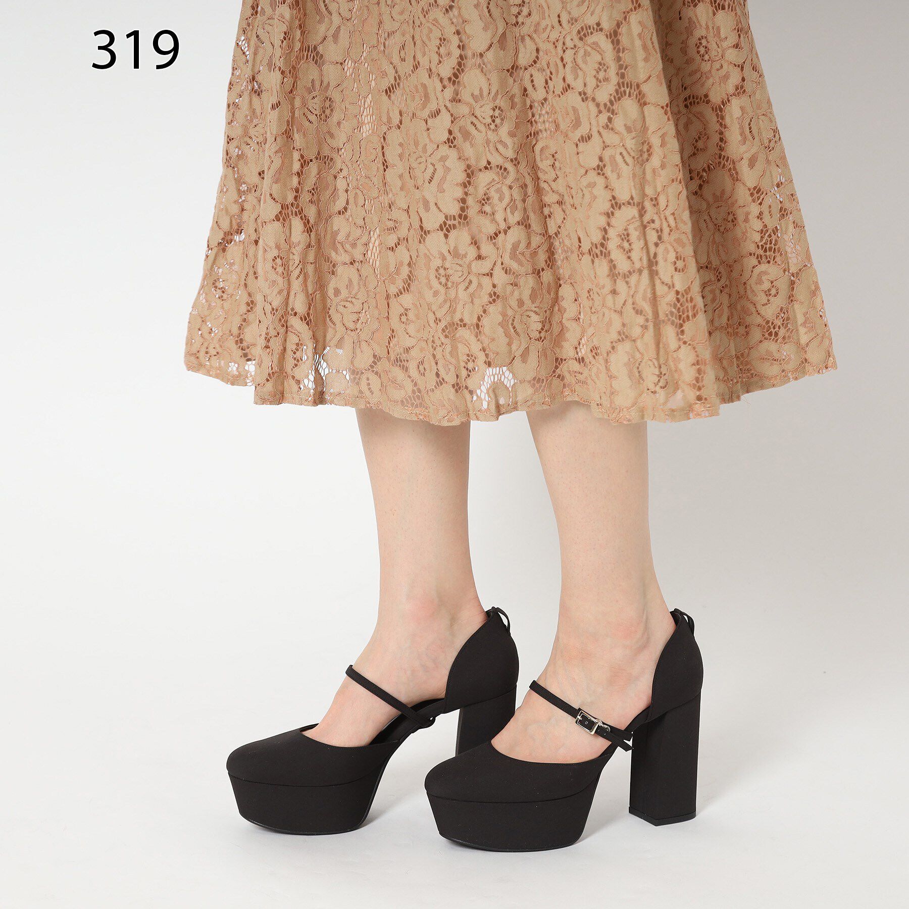 ESPERANZA「【ラク盛り／パンプス】リピーター続出／脚長美脚 アンクルストラップ厚底ヒールパンプス」|パンプス|