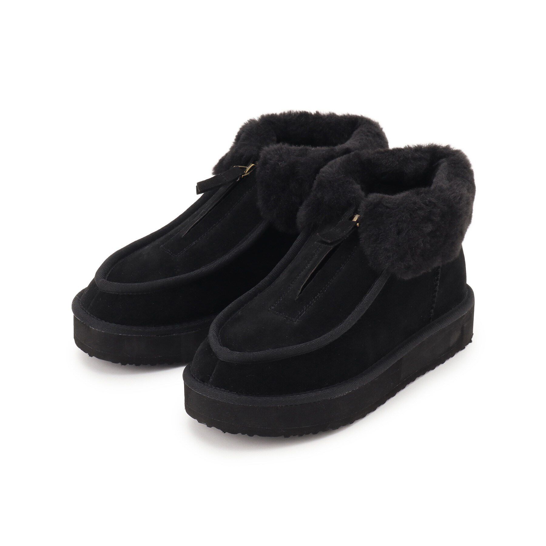 ESPERANZA「フロントジップボアショートブーツ」|ショートブーツ|ﾌﾞﾗｯｸ(119)