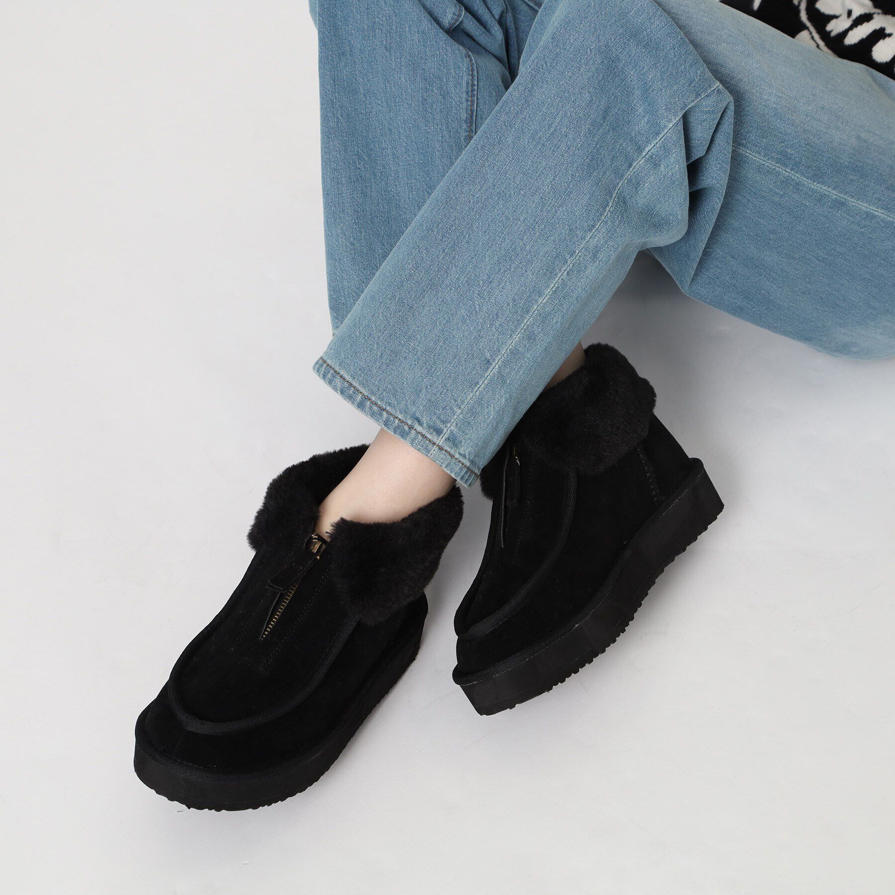 ESPERANZA「フロントジップボアショートブーツ」|ショートブーツ|