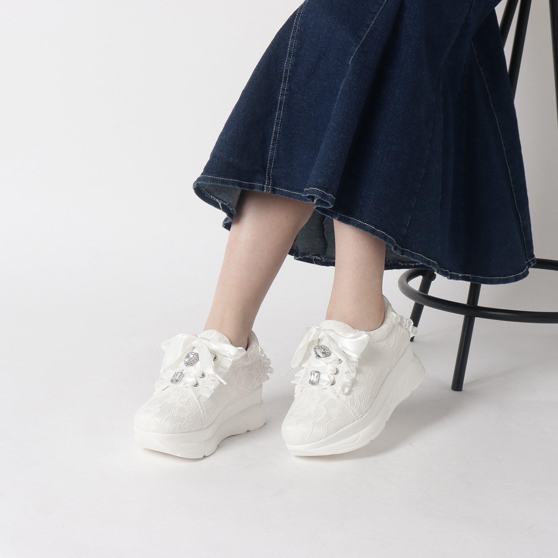 csT&P「厚底キラキラストーン付きスニーカー」|スニーカー|