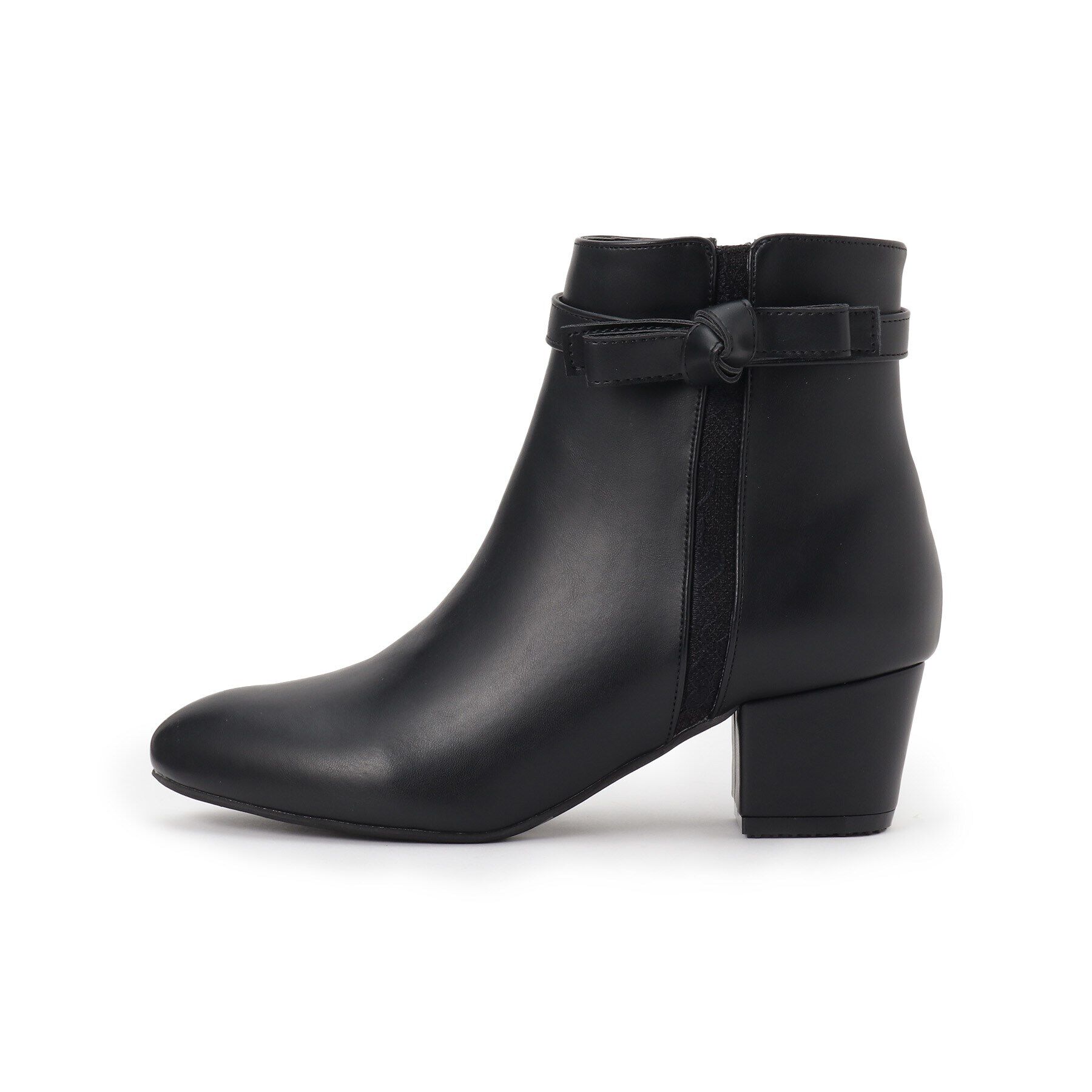 ESPERANZA「レース＆リボンミドルヒールショートブーツ【ESPERANZA_blanca】」|ショートブーツ|