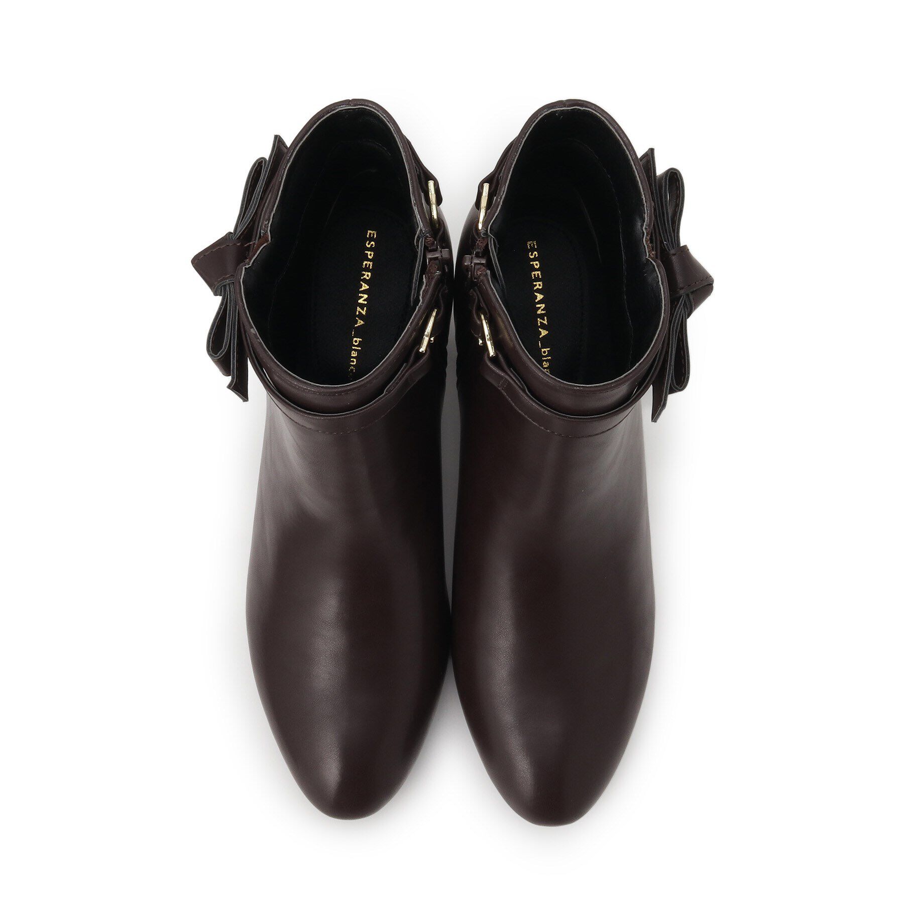 ESPERANZA「レース＆リボンミドルヒールショートブーツ【ESPERANZA_blanca】」|ショートブーツ|