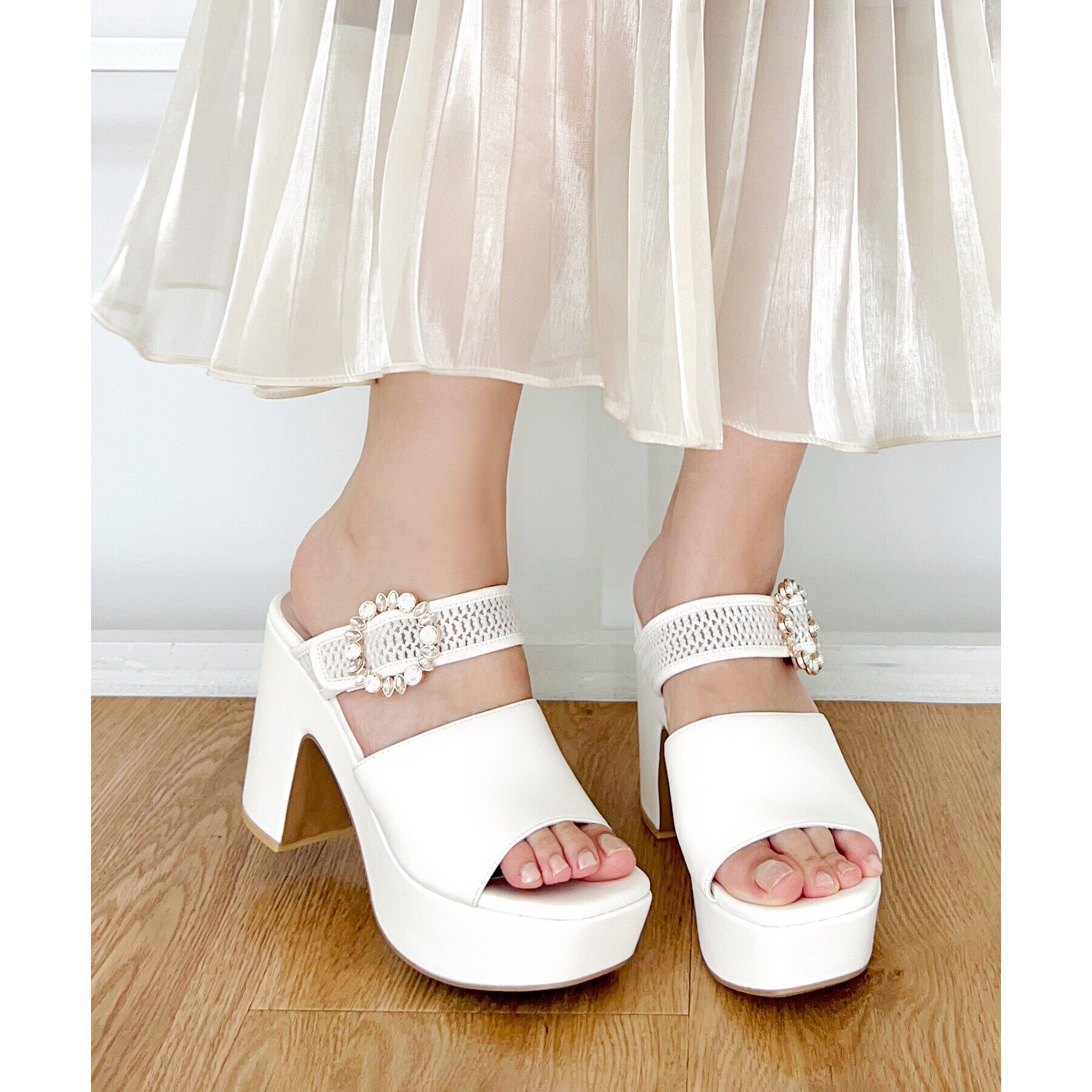 ESPERANZA「飾りバックル一体底ミュール 24SS」|サンダル|