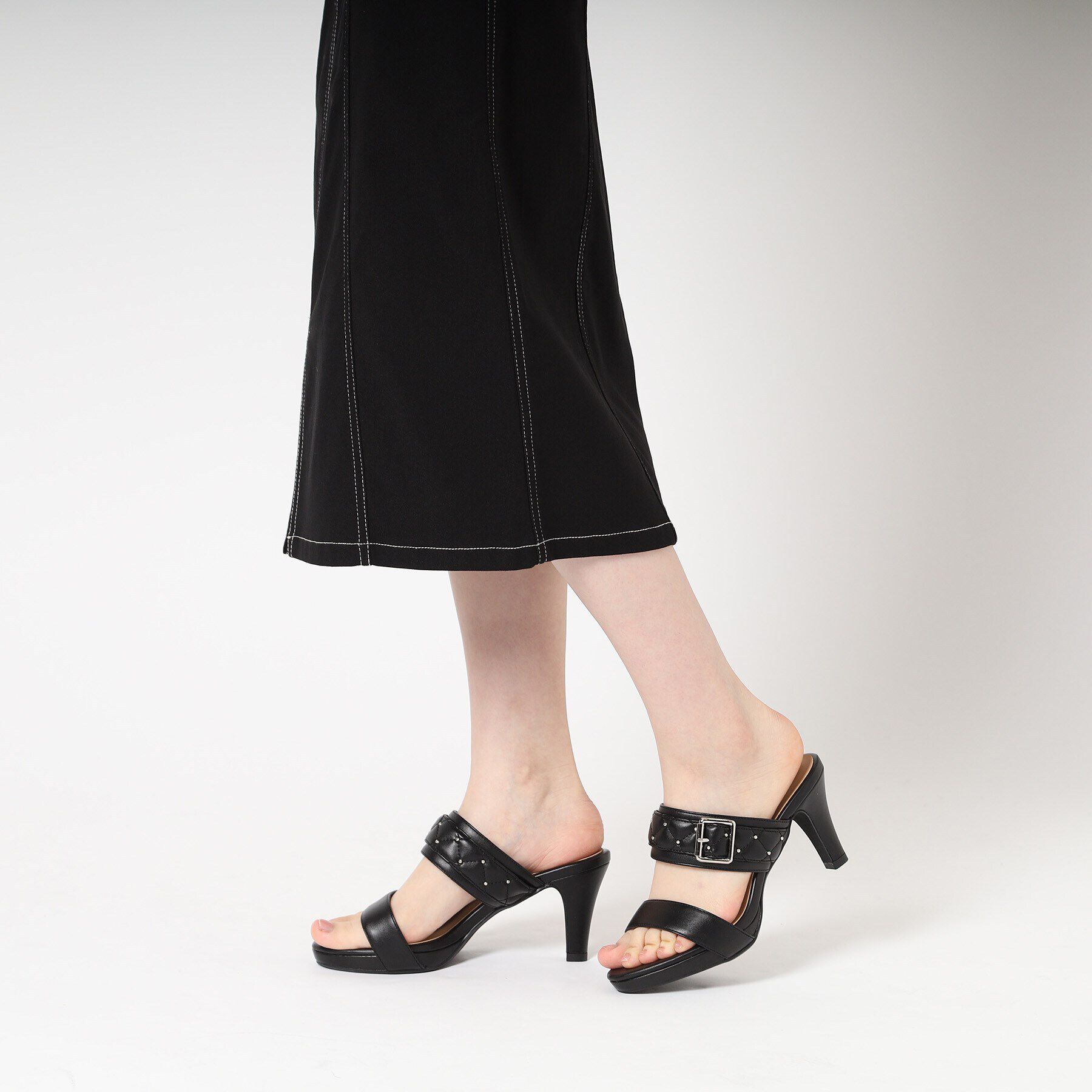 ESPERANZA「ビジューバックルダブルベルトサンダル 24SS」|サンダル|