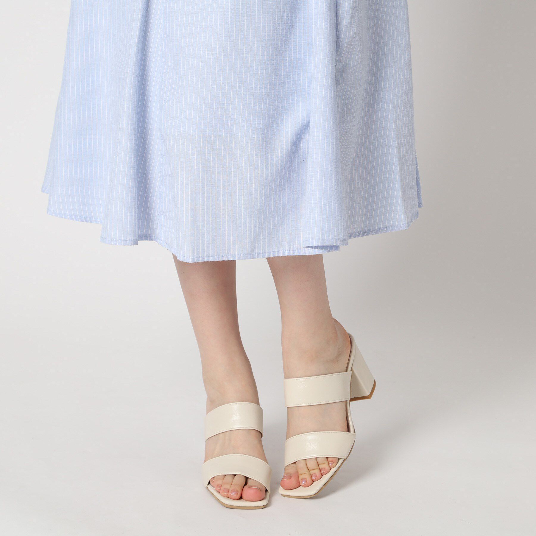 ESPERANZA「ダブルベルト太ヒールミュールサンダル 24SS」|サンダル|