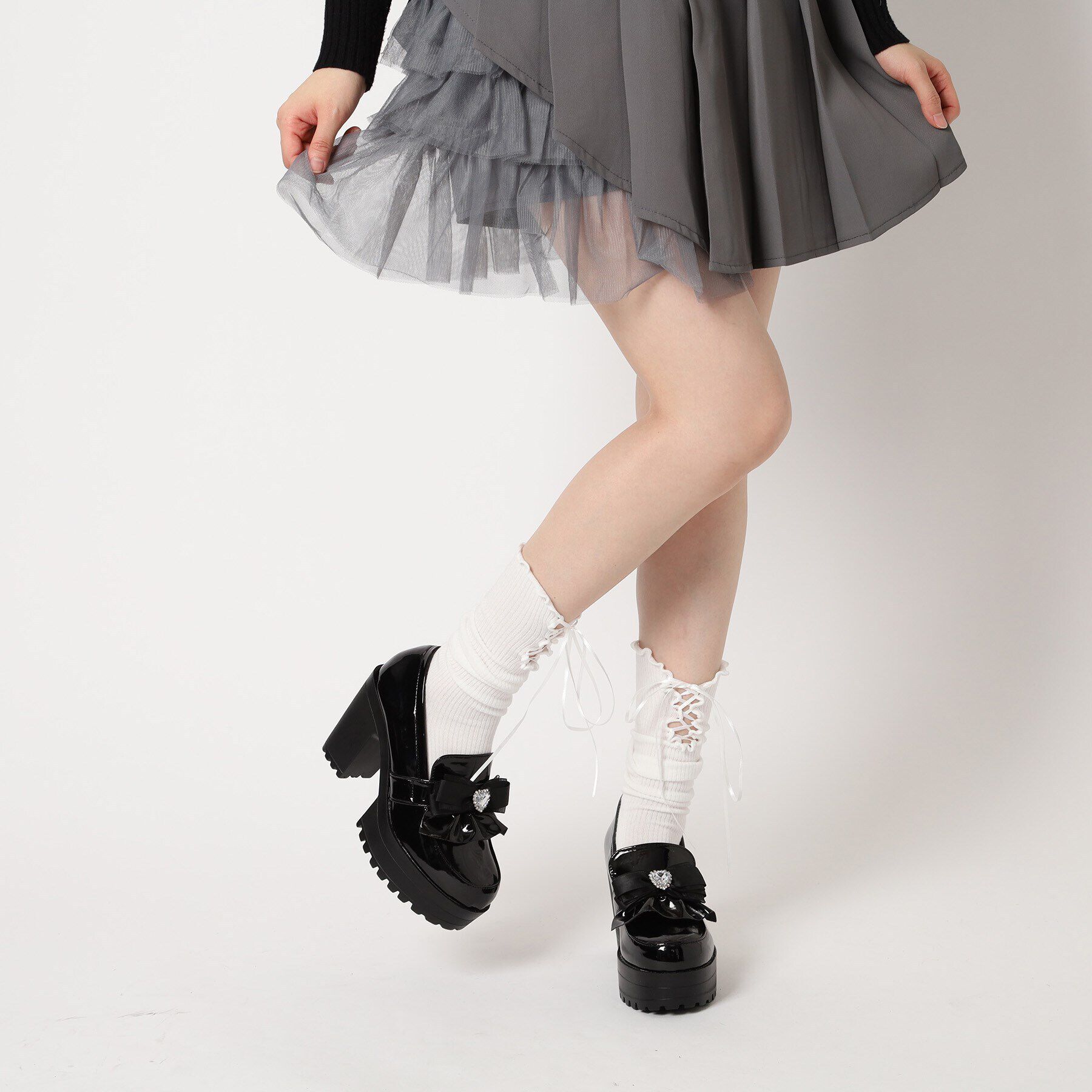 csT&P「厚底ヒールリボン付きパンプス」|パンプス|