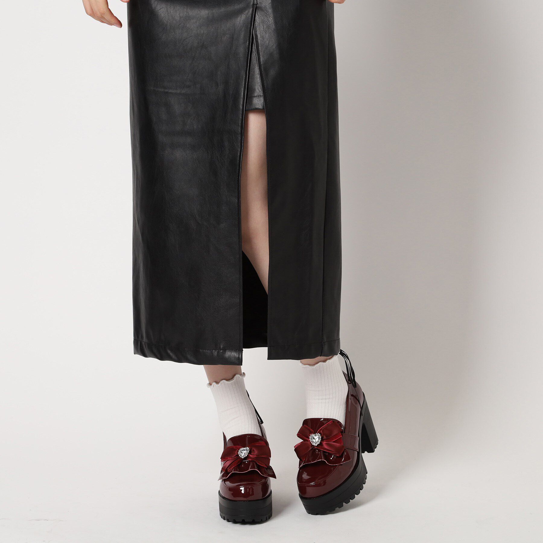 csT&P「厚底ヒールリボン付きパンプス」|パンプス|