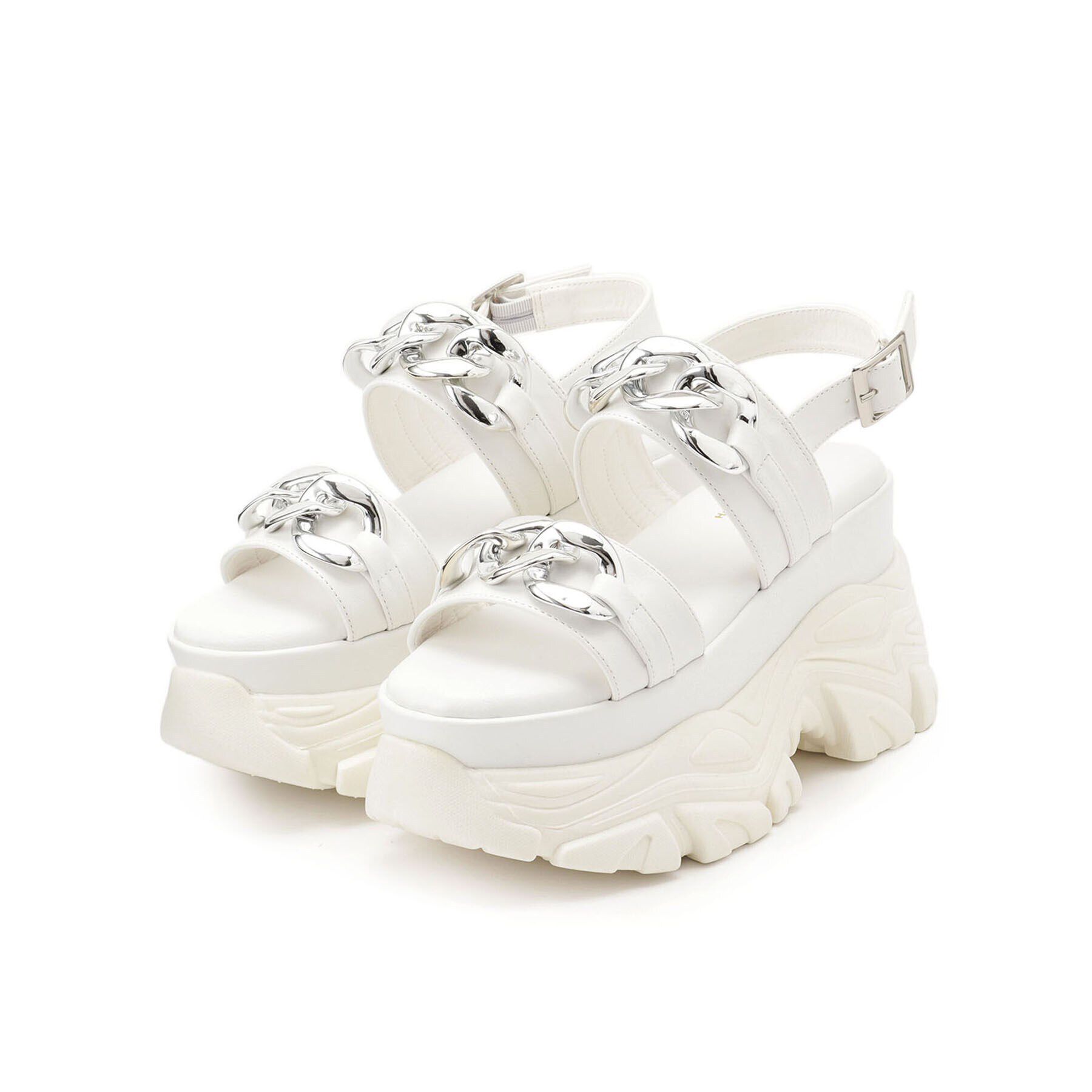 csT&P「ビックチェーン付き厚底サンダル」|サンダル|ホワイト(001)