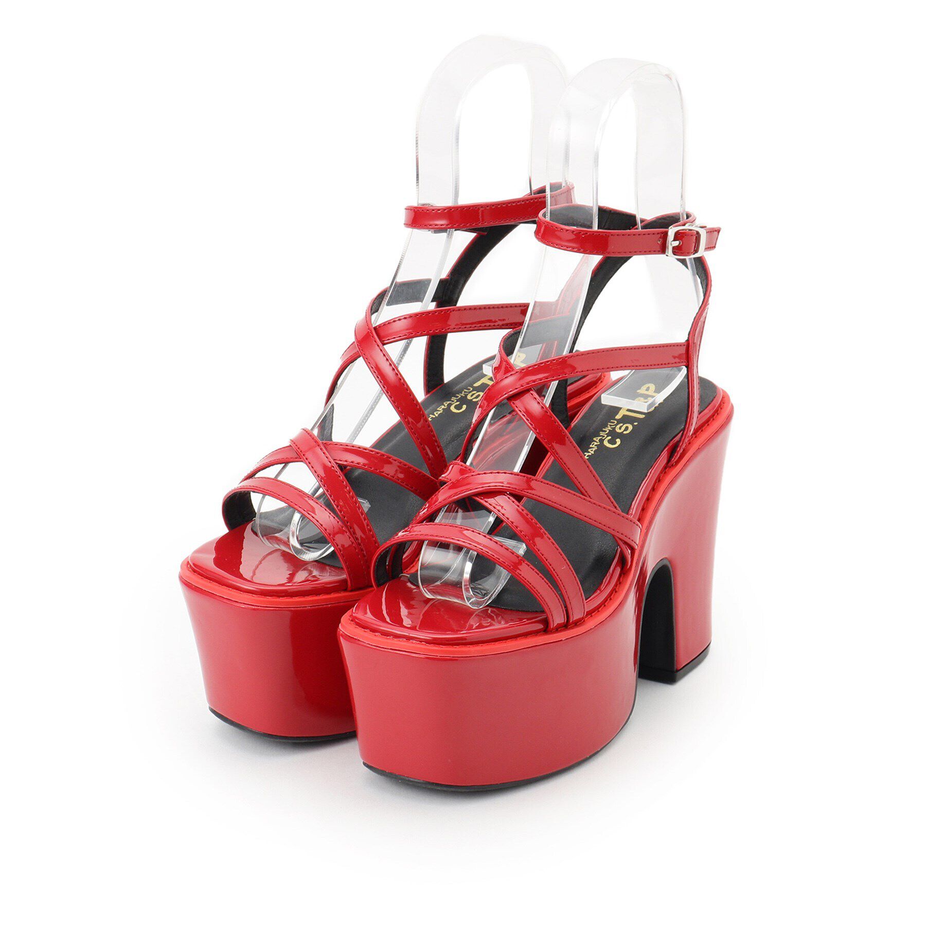 csT&P「厚底レースアップサンダル」|サンダル|レッド(262)