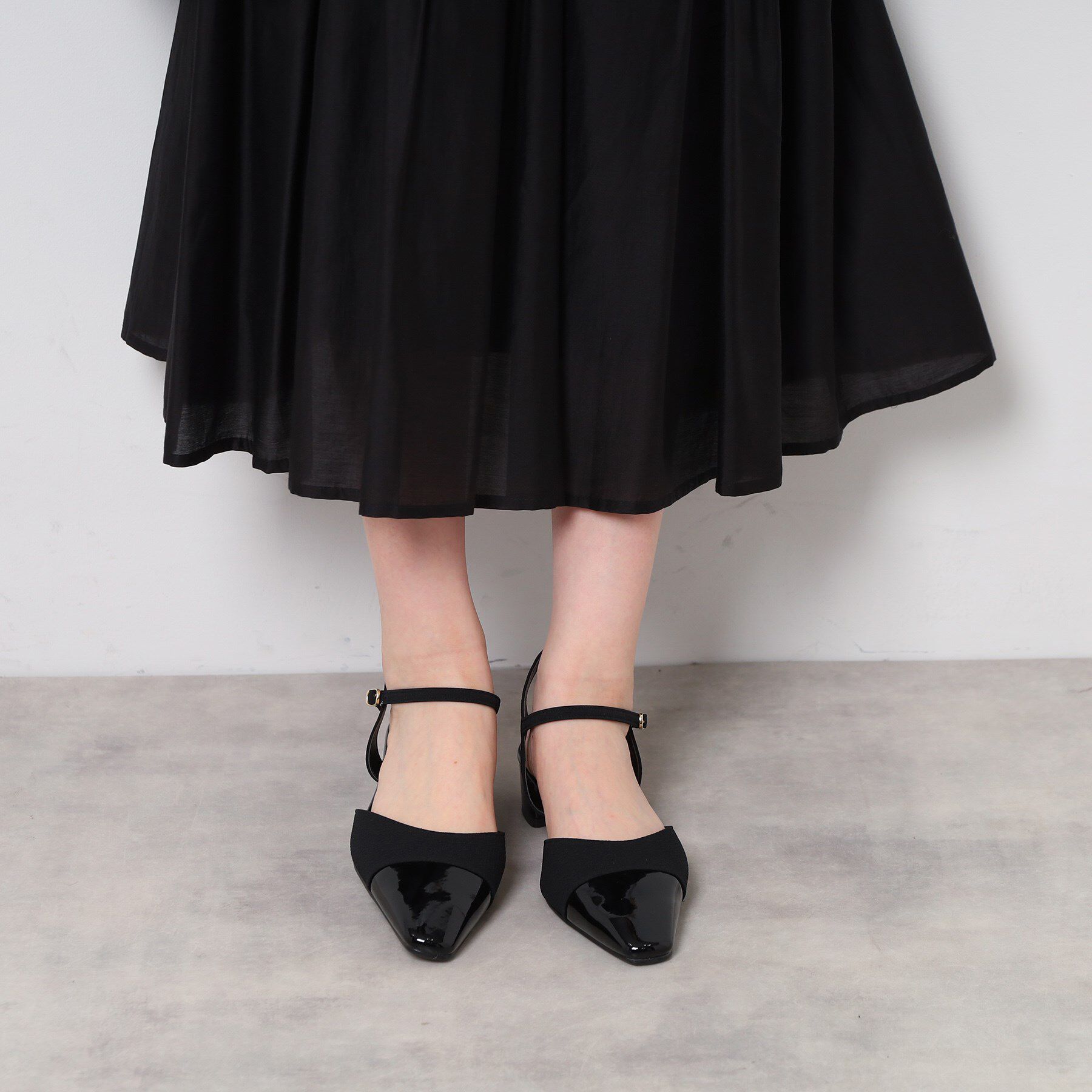 ESPERANZA「エナメル&times;ツイードストラップパンプス」|サンダル|