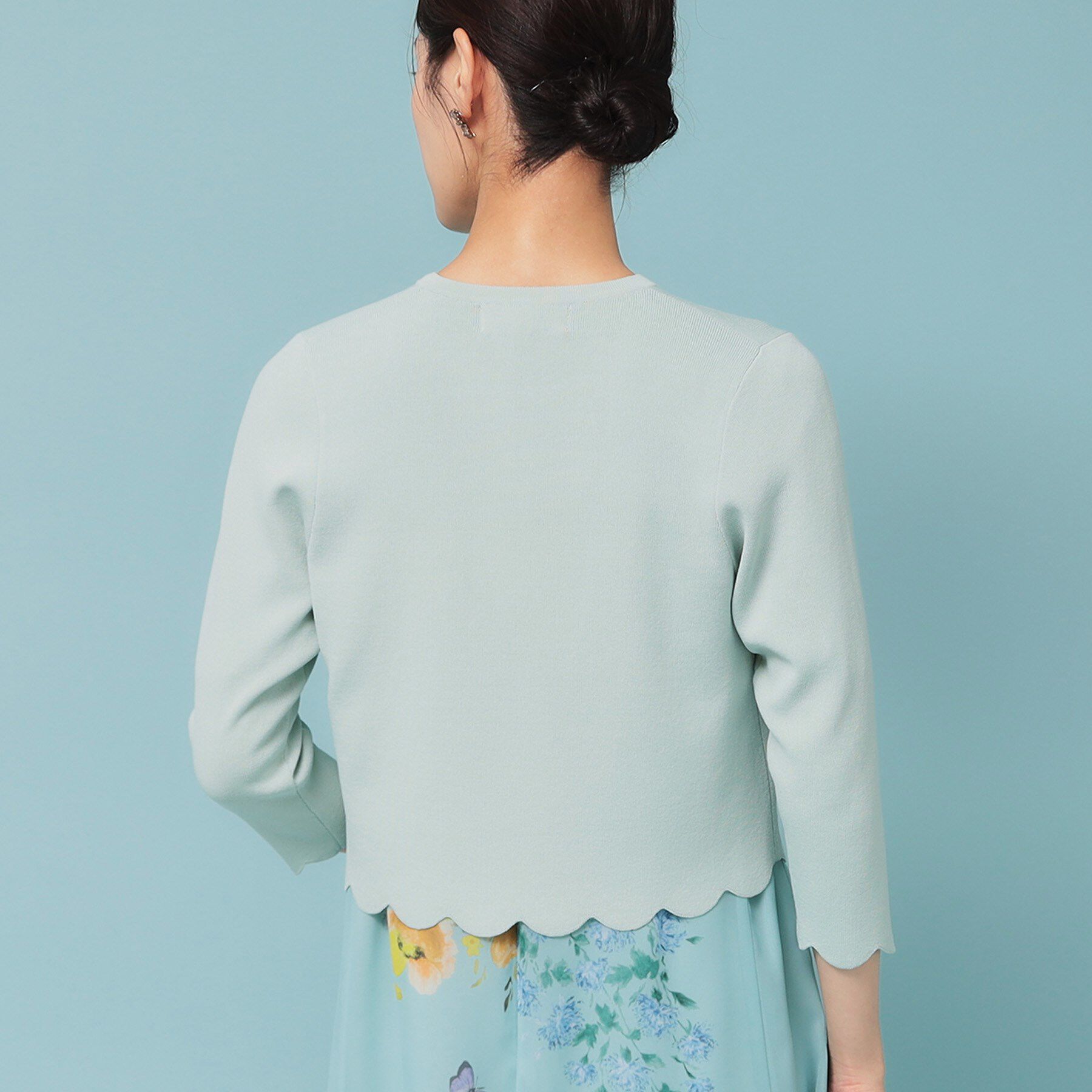 SunaUna「【人気シリーズ/4色展開】スカラップ7分袖ボレロ」|カーディガン|