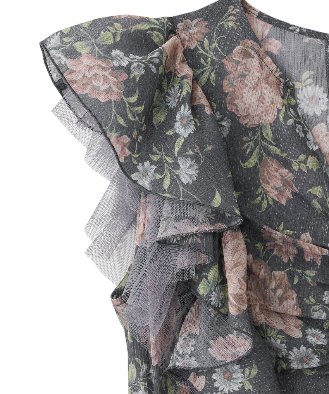 COCO DEAL「ラッフルフラワーギャザーブラウス」|シャツ・ブラウス|