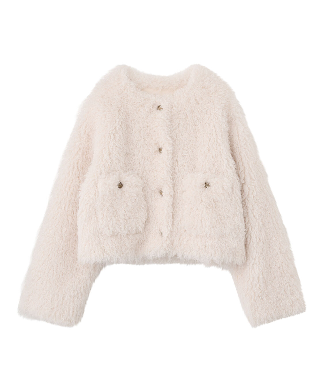 COCO DEAL「カーリーファージャケット」|ノーカラージャケット|