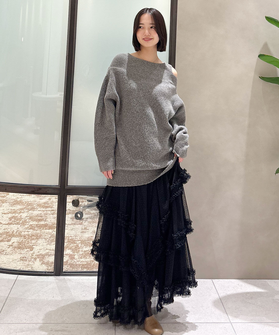 COCO DEAL「ドットチュールティアードフレアスカート」|スカート|