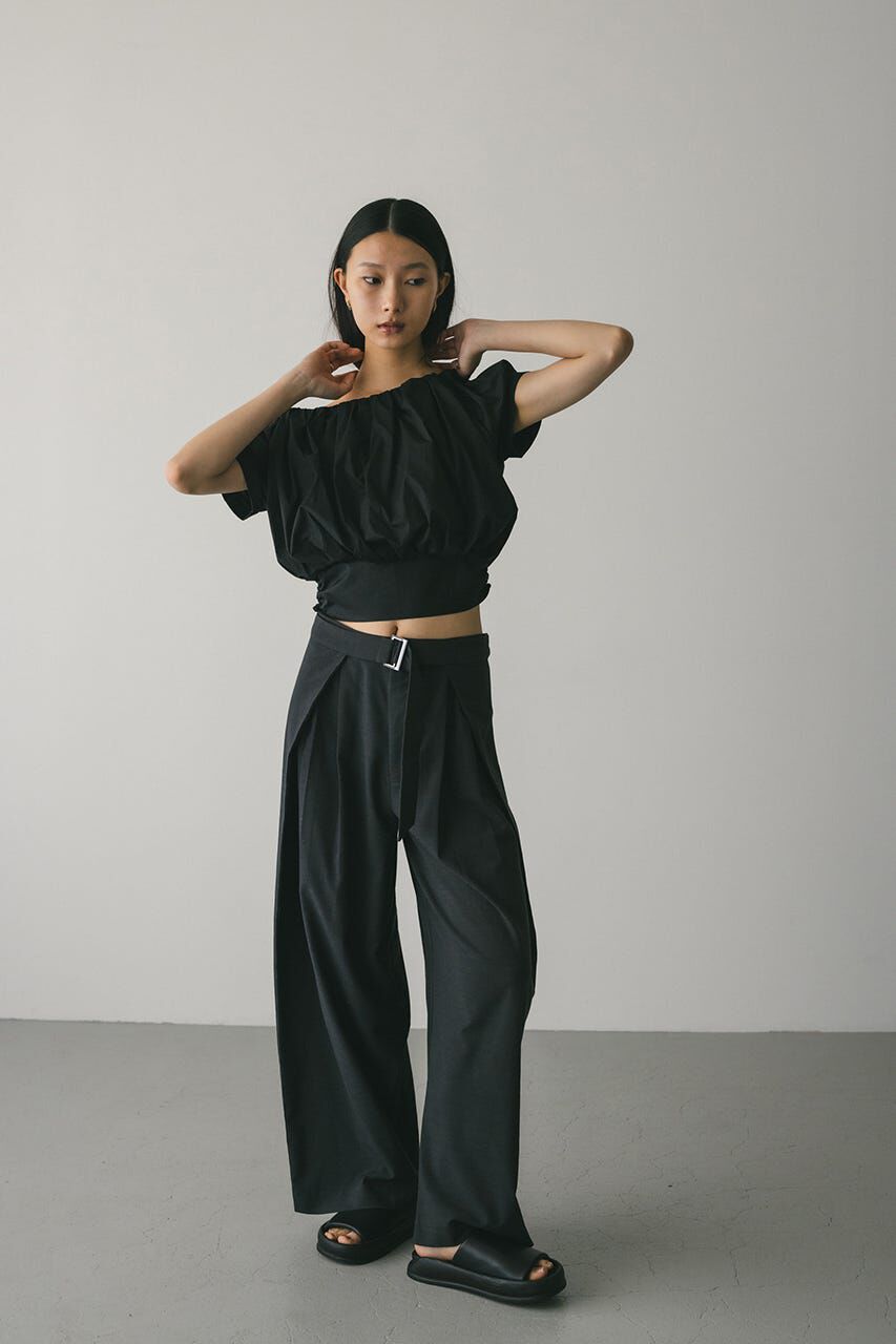 STYLEMIXER「ショルダーギャザートップ」|シャツ・ブラウス|BLK