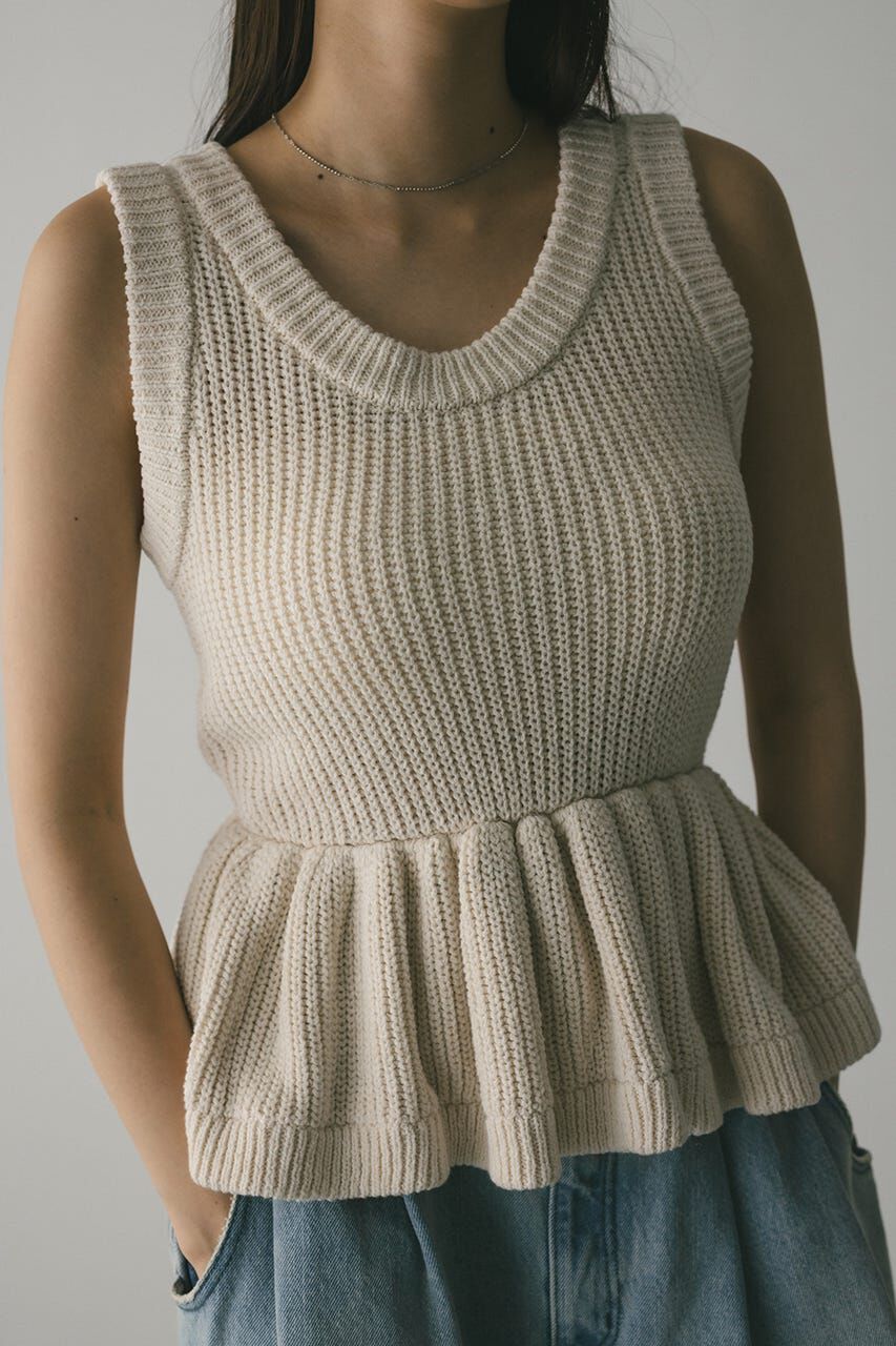 STYLEMIXER「2WAYペプラムニットタンク」|タンクトップ|