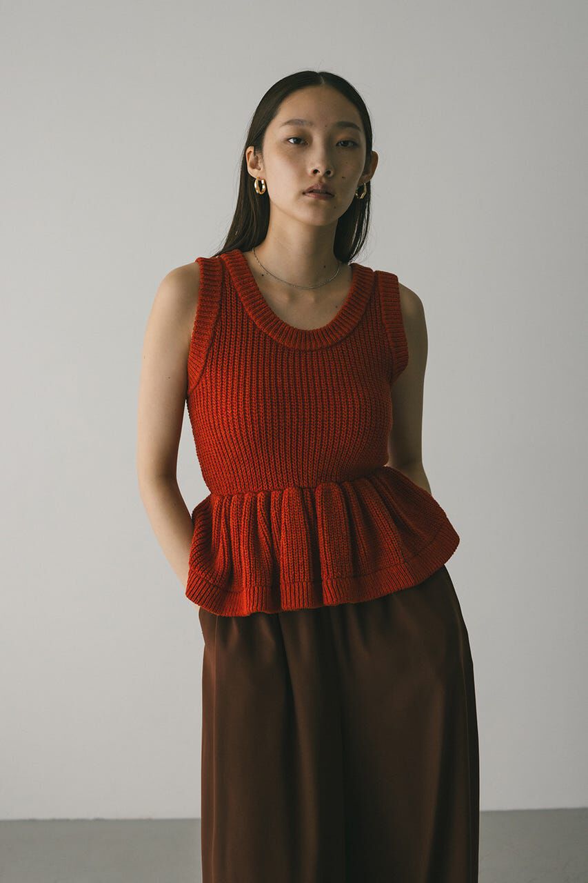 STYLEMIXER「2WAYペプラムニットタンク」|タンクトップ|