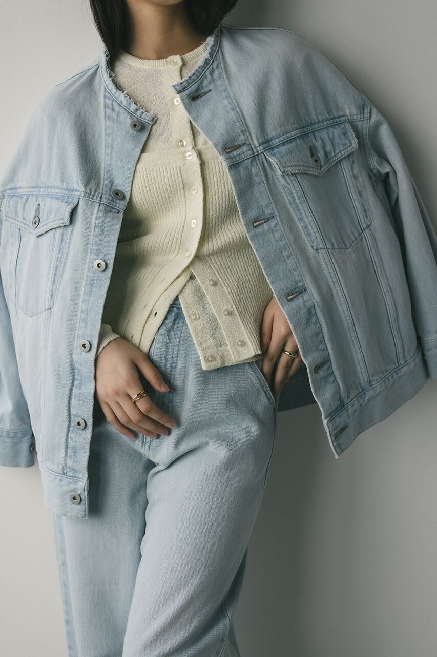 STYLEMIXER「ノーカラーデニムジャケット」|デニムジャケット|