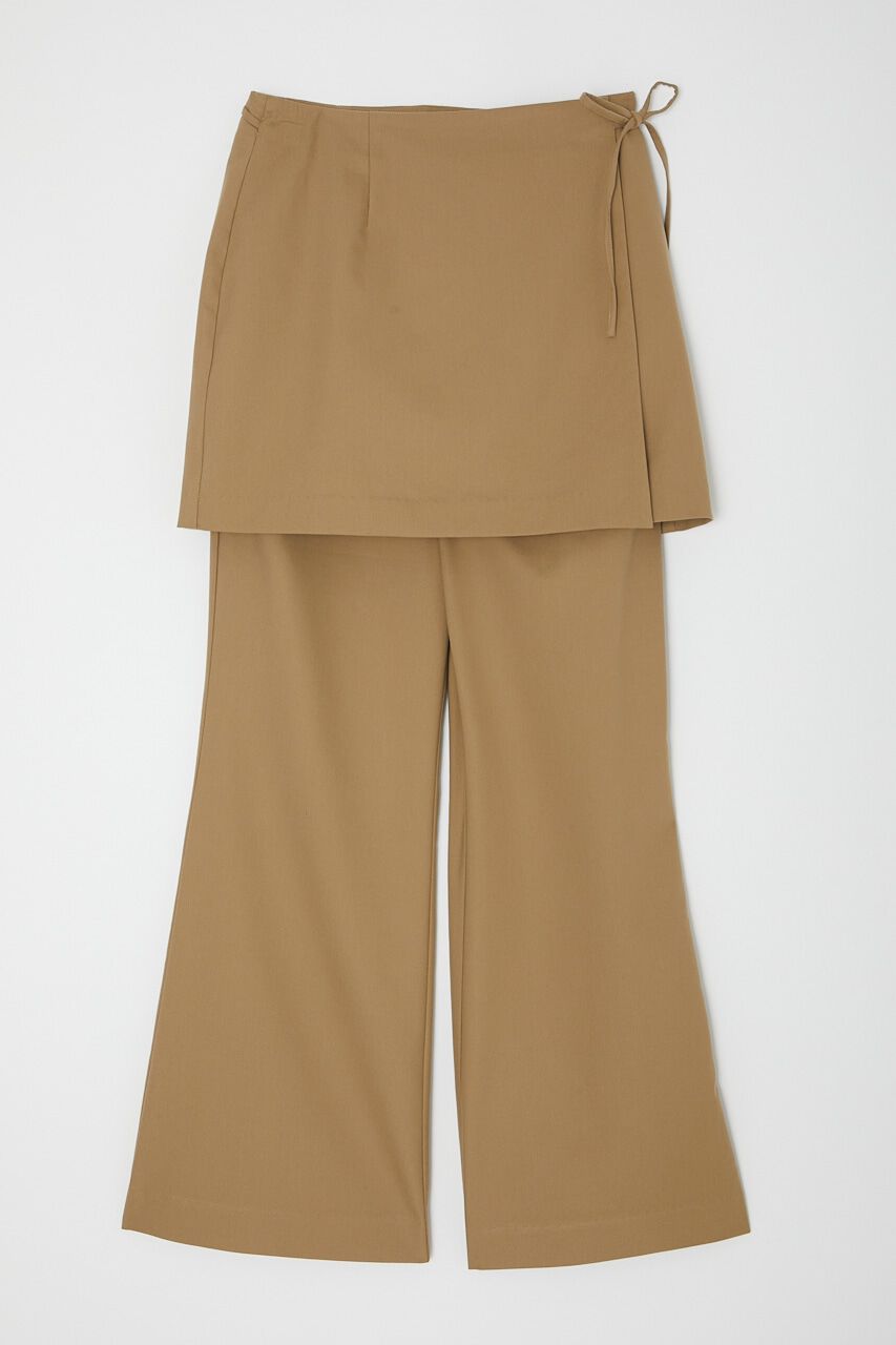MOUSSY「SKIRT LAYERED FLARE パンツ」|その他|BEG
