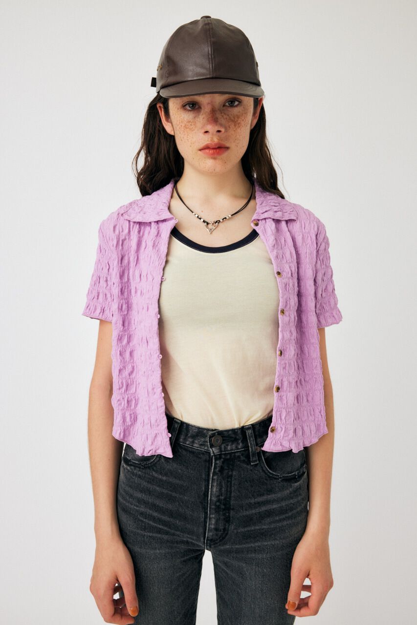 MOUSSY「POPCORN ROUND HEM POLO トップス」|Tシャツ・カットソー|