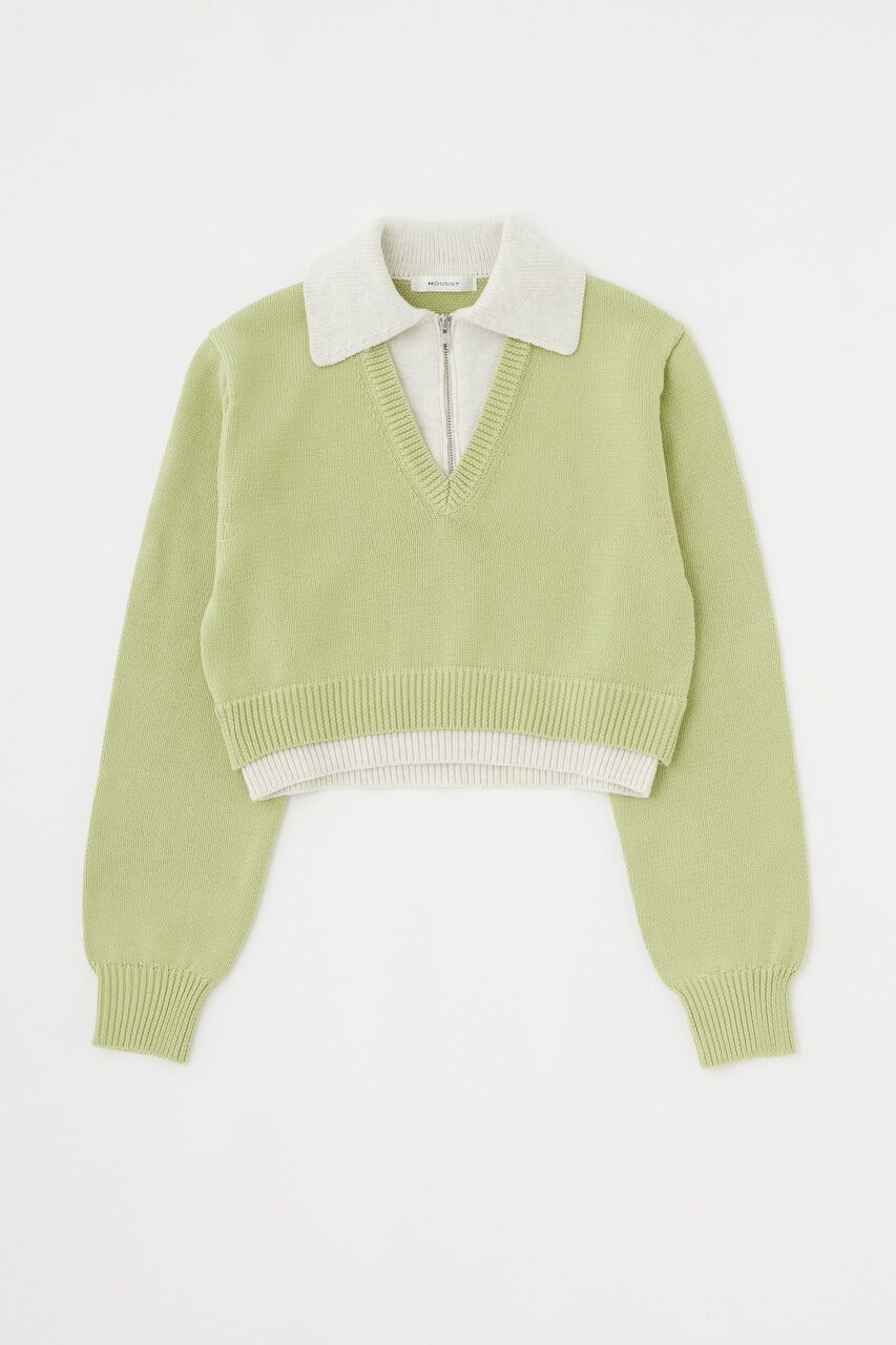 MOUSSY「LAYERED HALF ZIP セーター」|ニット・セーター|