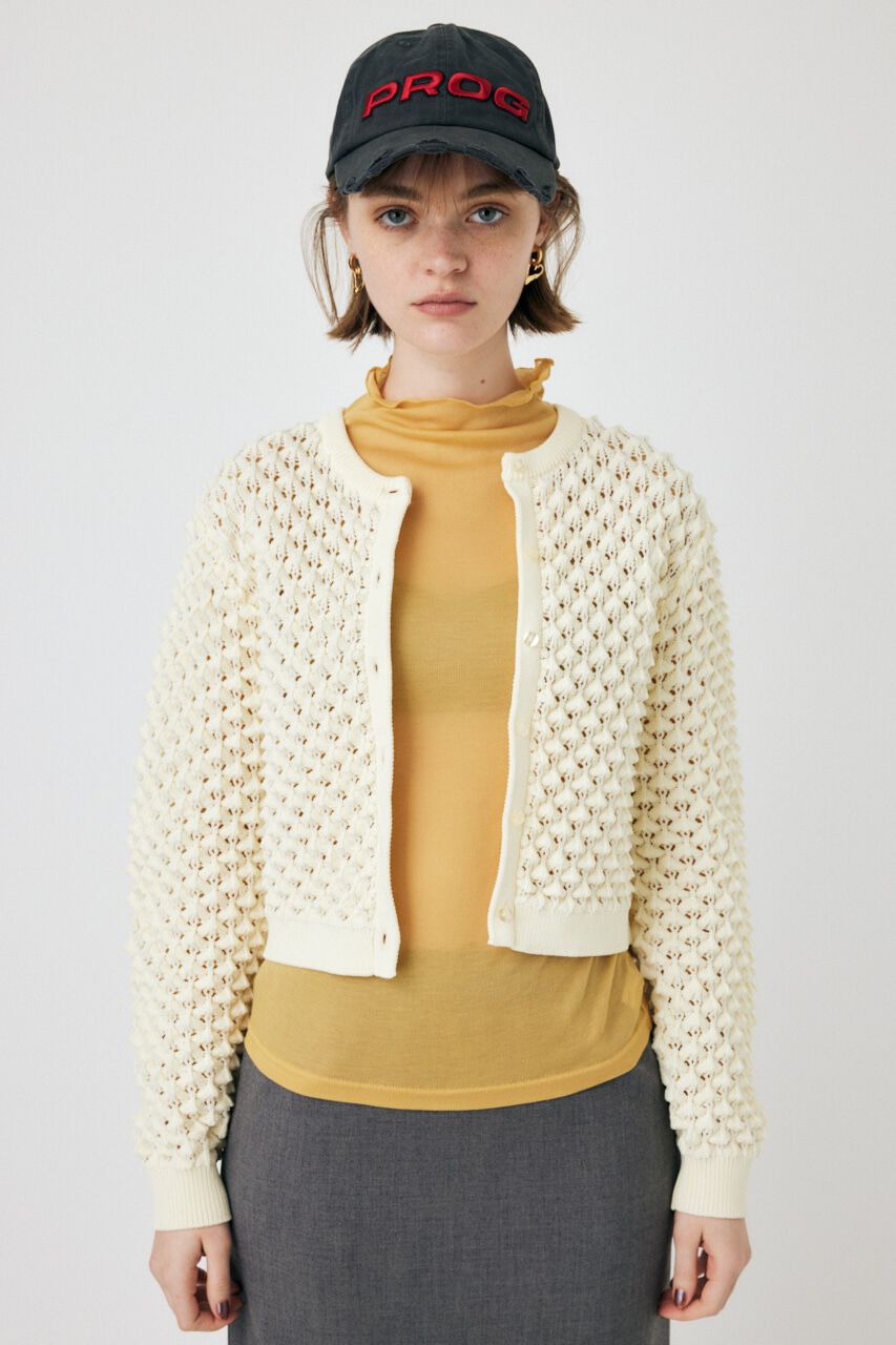 MOUSSY「PEAK STITCH KNIT カーディガン」|ニット・セーター|