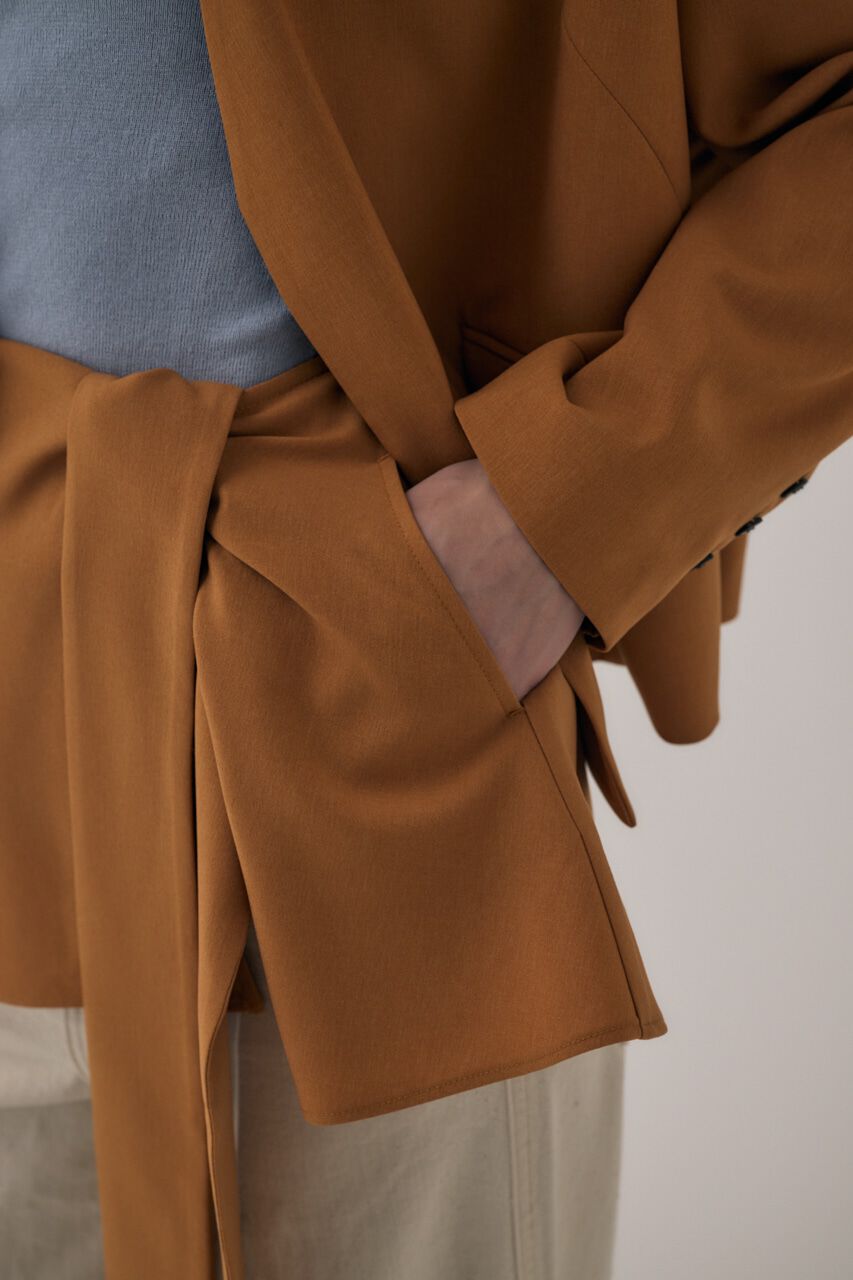 MOUSSY「リサイクルポリエステル使用ノーカラージャケット＆ペプラムベルトSET」|その他|