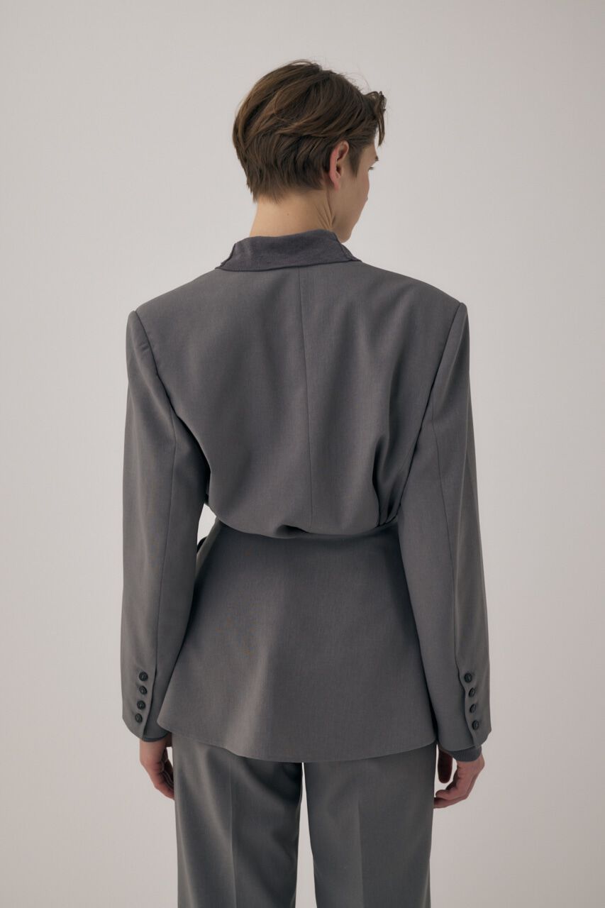 MOUSSY「リサイクルポリエステル使用ノーカラージャケット＆ペプラムベルトSET」|その他|