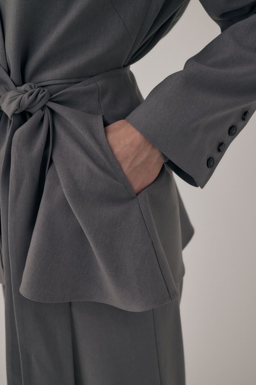 MOUSSY「リサイクルポリエステル使用ノーカラージャケット＆ペプラムベルトSET」|その他|