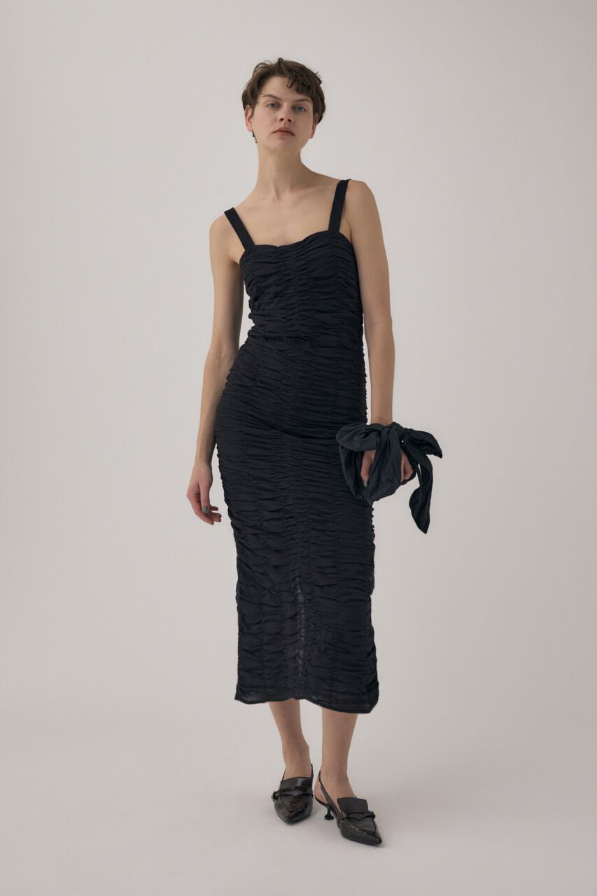 MOUSSY「オーガニックコットンボイル素材使用ギャザーキャミドレス」|ワンピース|