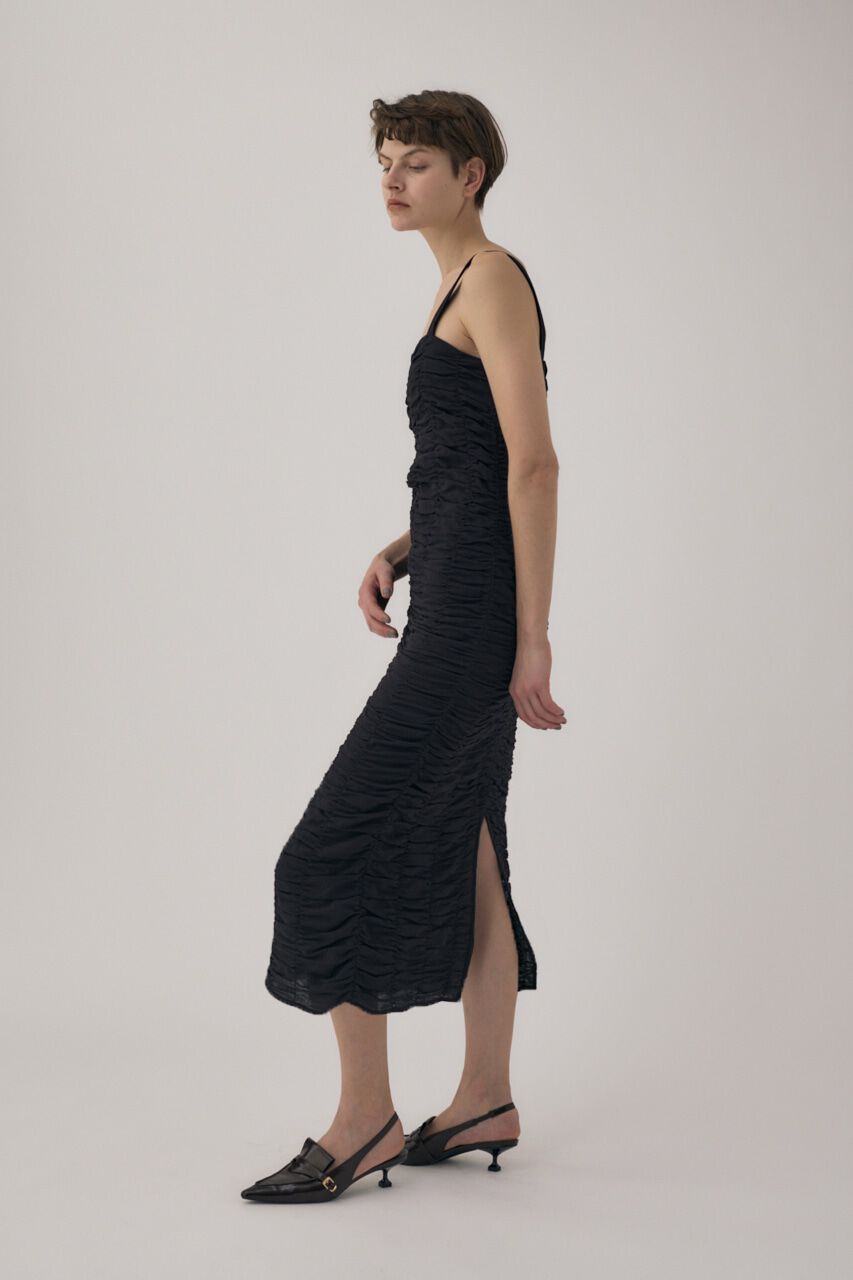 MOUSSY「オーガニックコットンボイル素材使用ギャザーキャミドレス」|ワンピース|