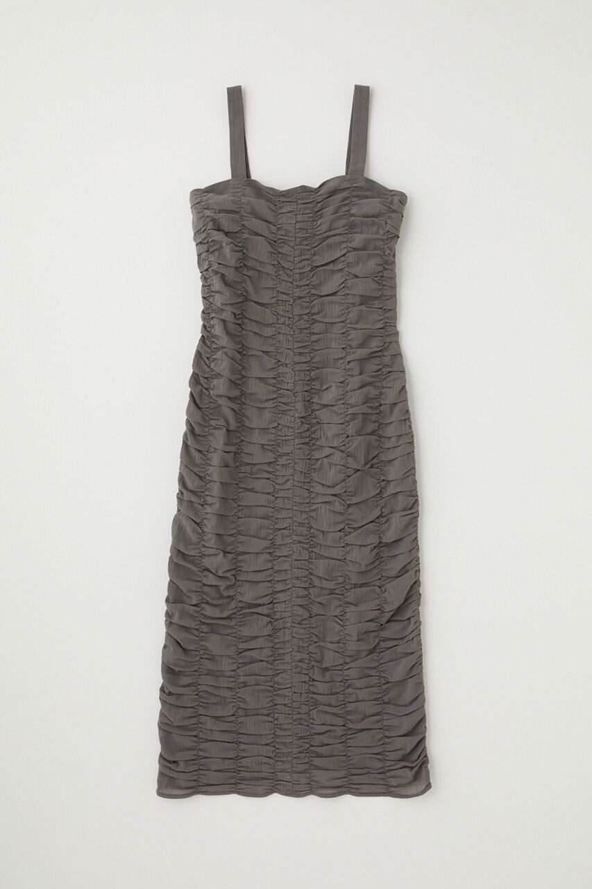 MOUSSY「オーガニックコットンボイル素材使用ギャザーキャミドレス」|ワンピース|