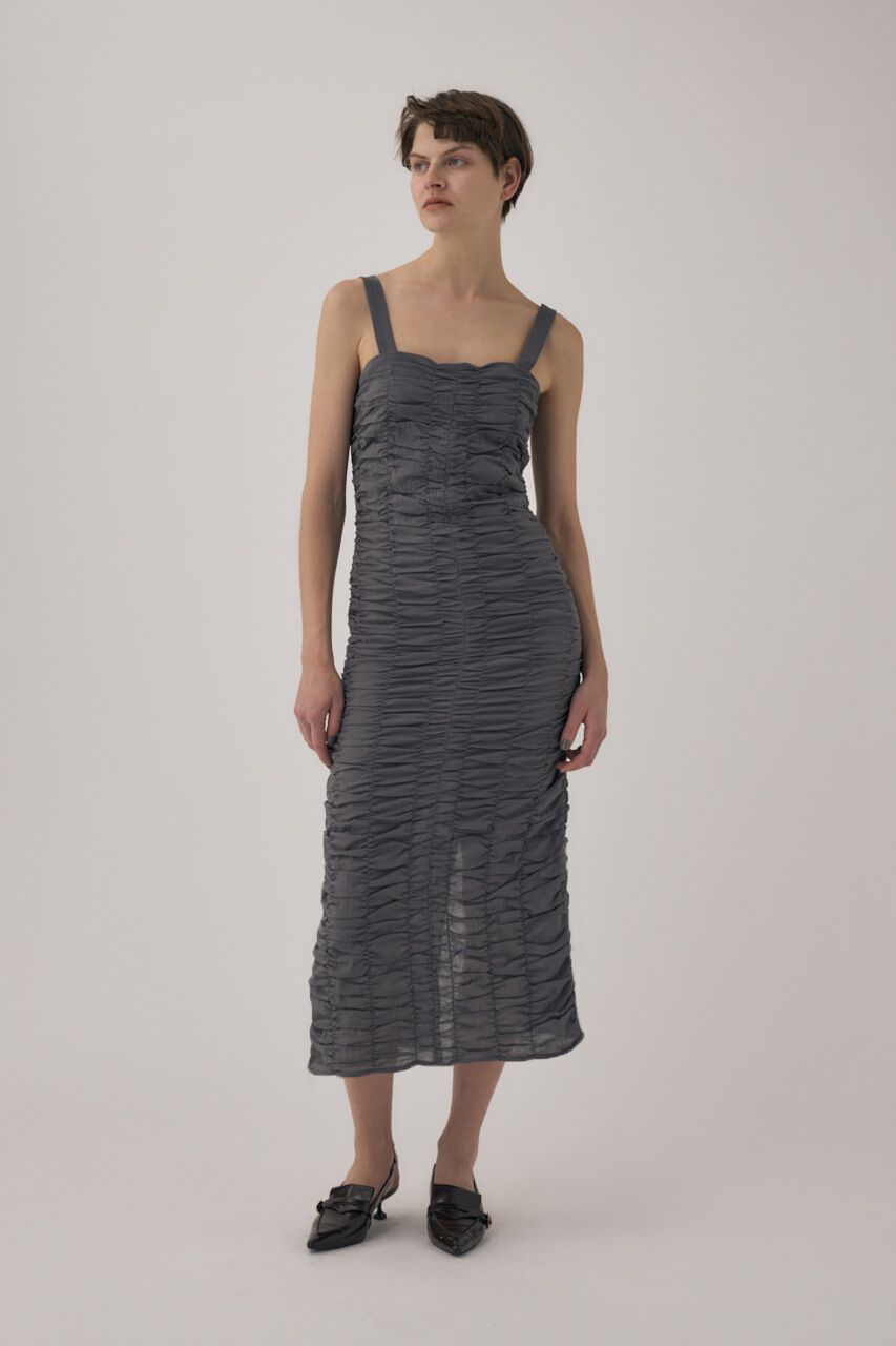 MOUSSY「オーガニックコットンボイル素材使用ギャザーキャミドレス」|ワンピース|