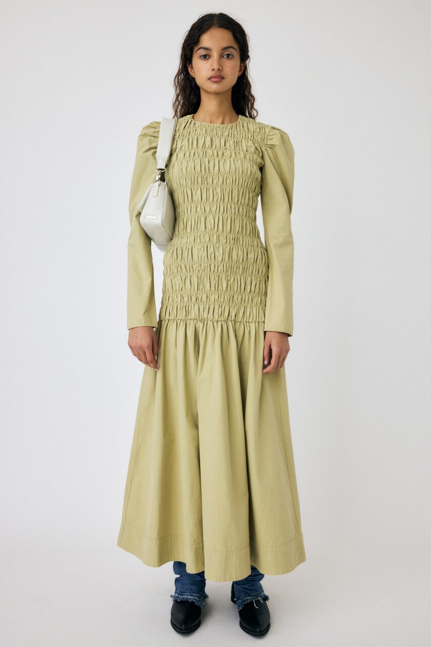 MOUSSY「SHIRRING GATHER ドレス」|ワンピース|